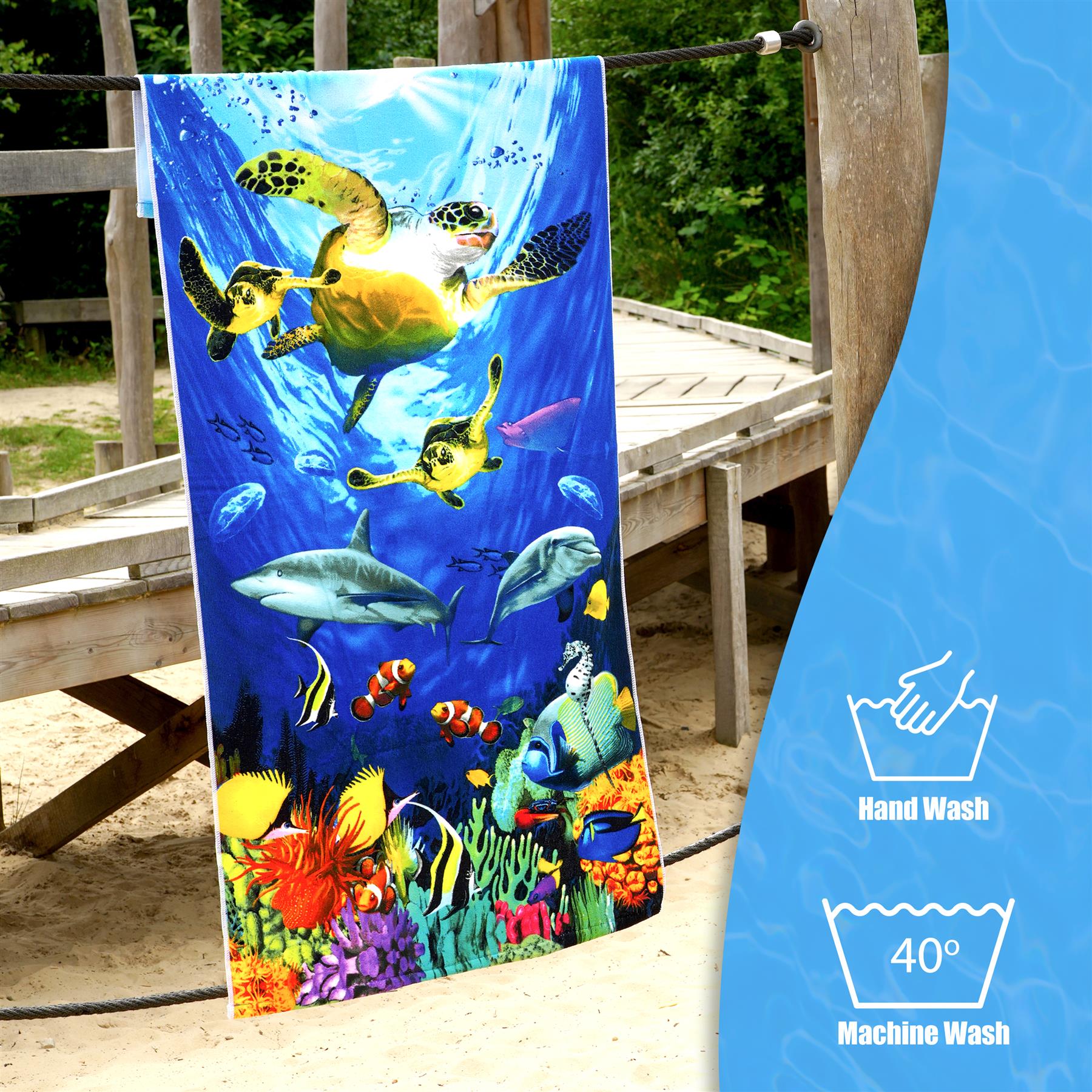Ocean Turtles Design Large Towel by GEEZY - The Magic Toy Shop
