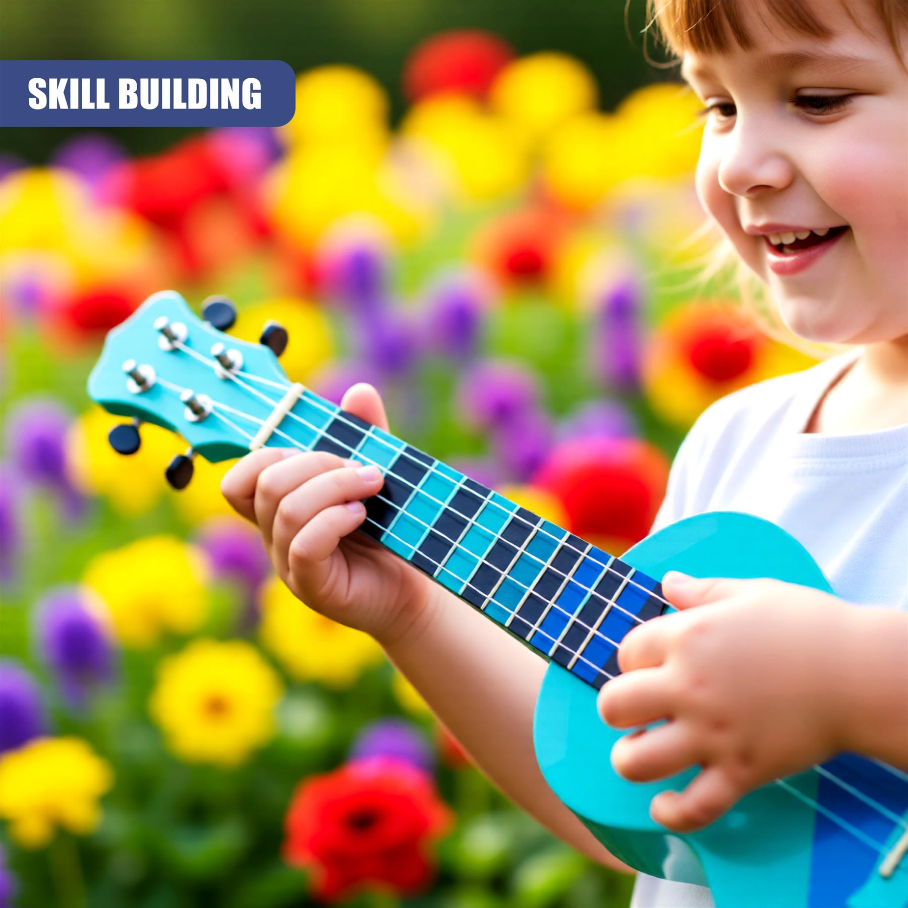 19" Ukulele for Kids with 4 Nylon Strings