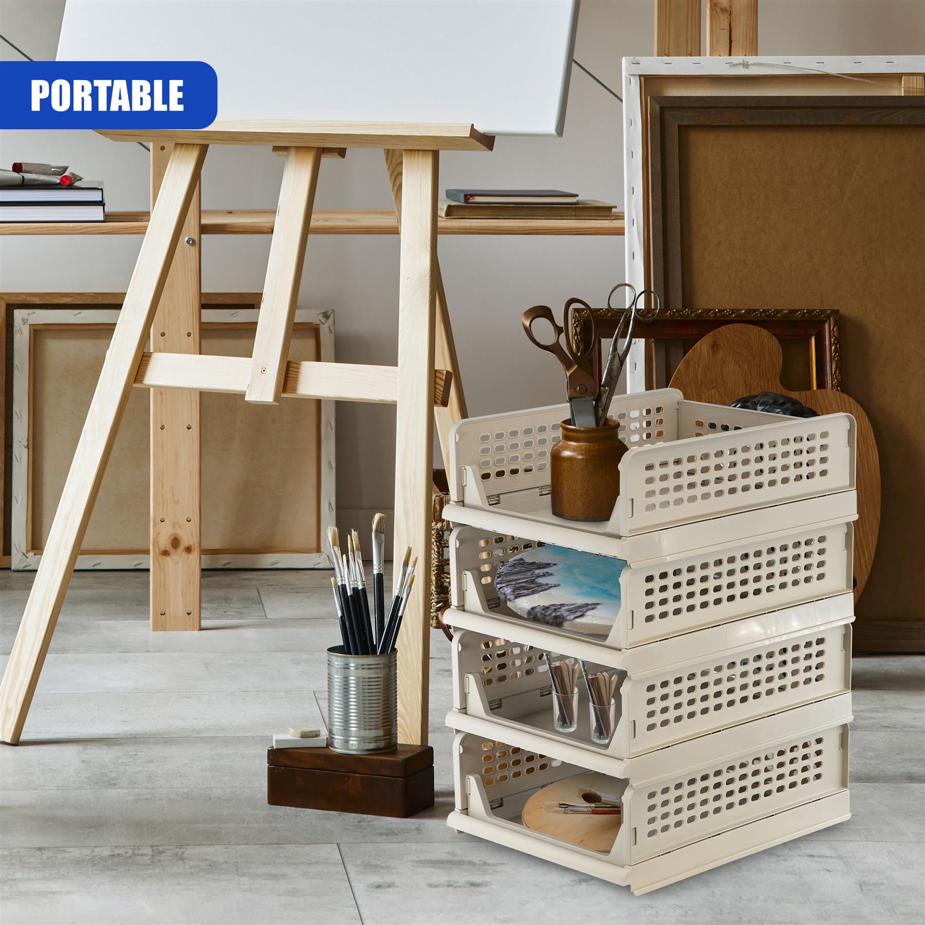 Foldable Shelf Drawers Set of 4