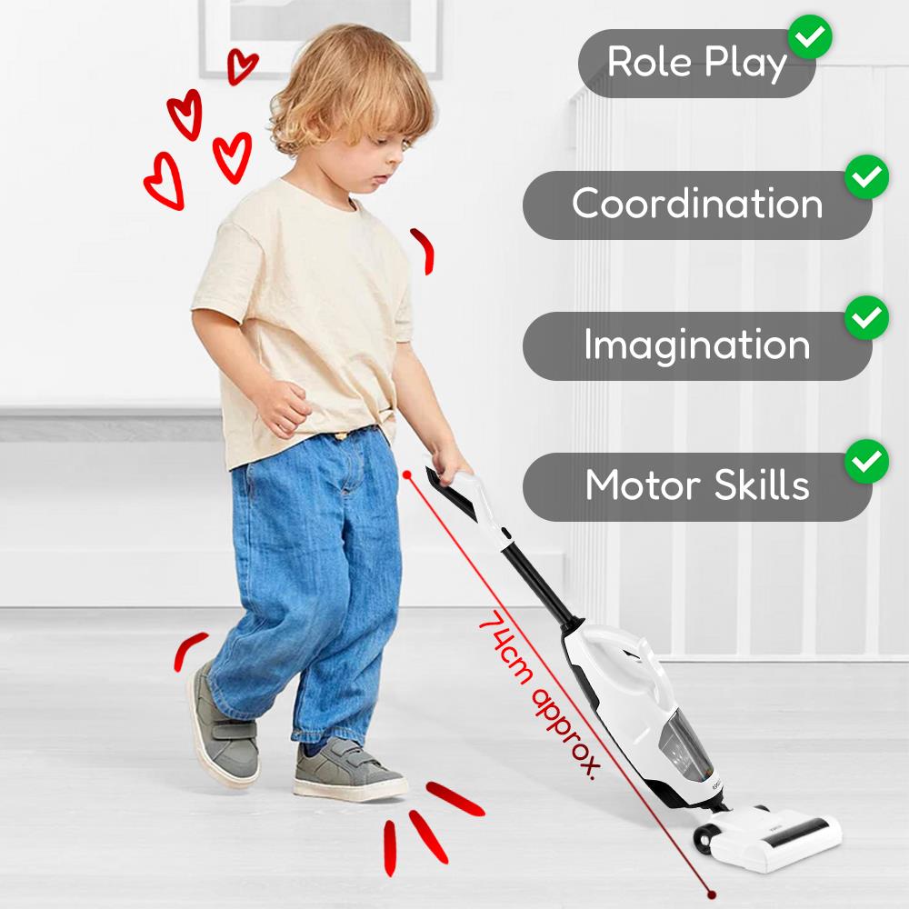 The Magic Toy Shop Kids Toy Hoover with Suction and Sounds