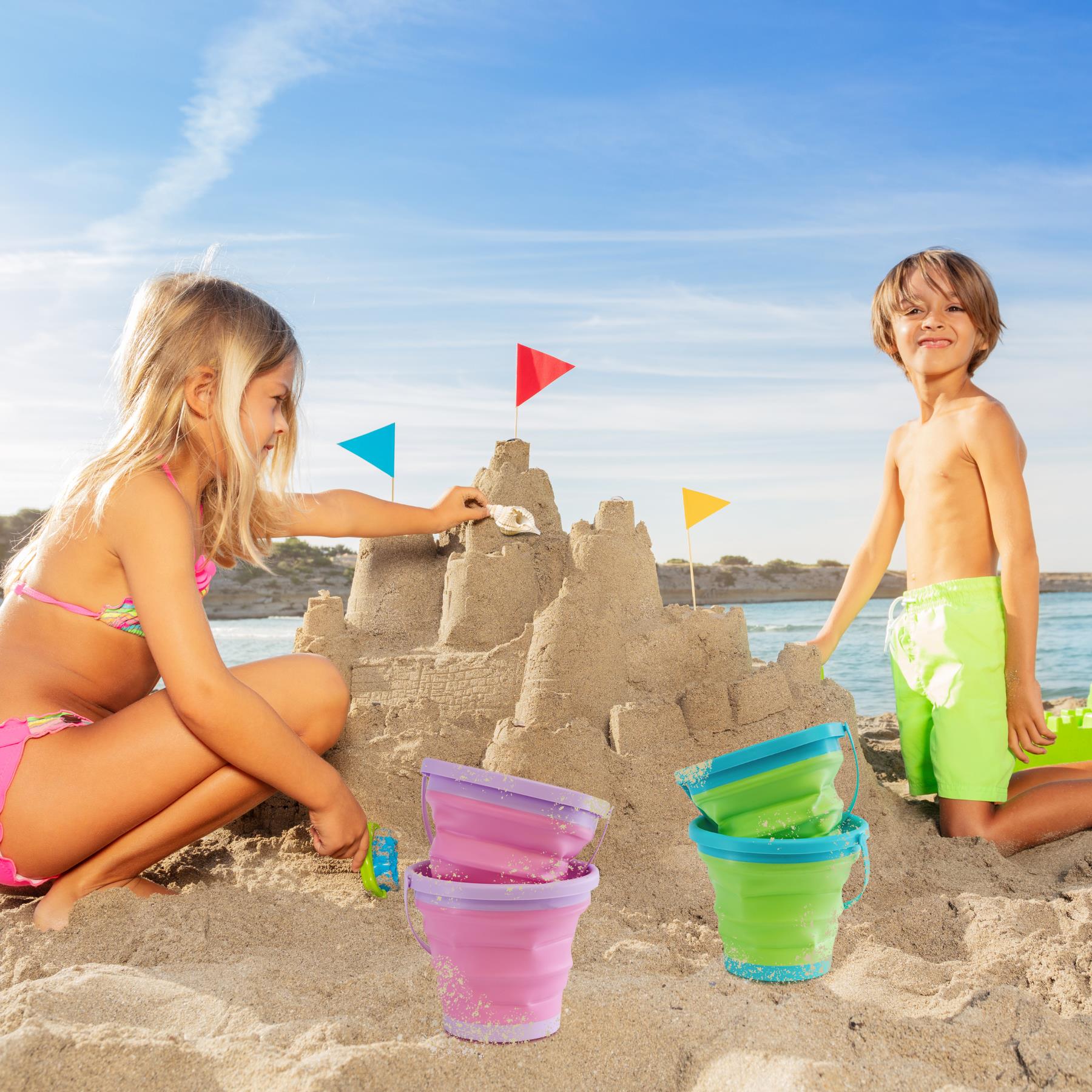 Collapsible beach bucket online