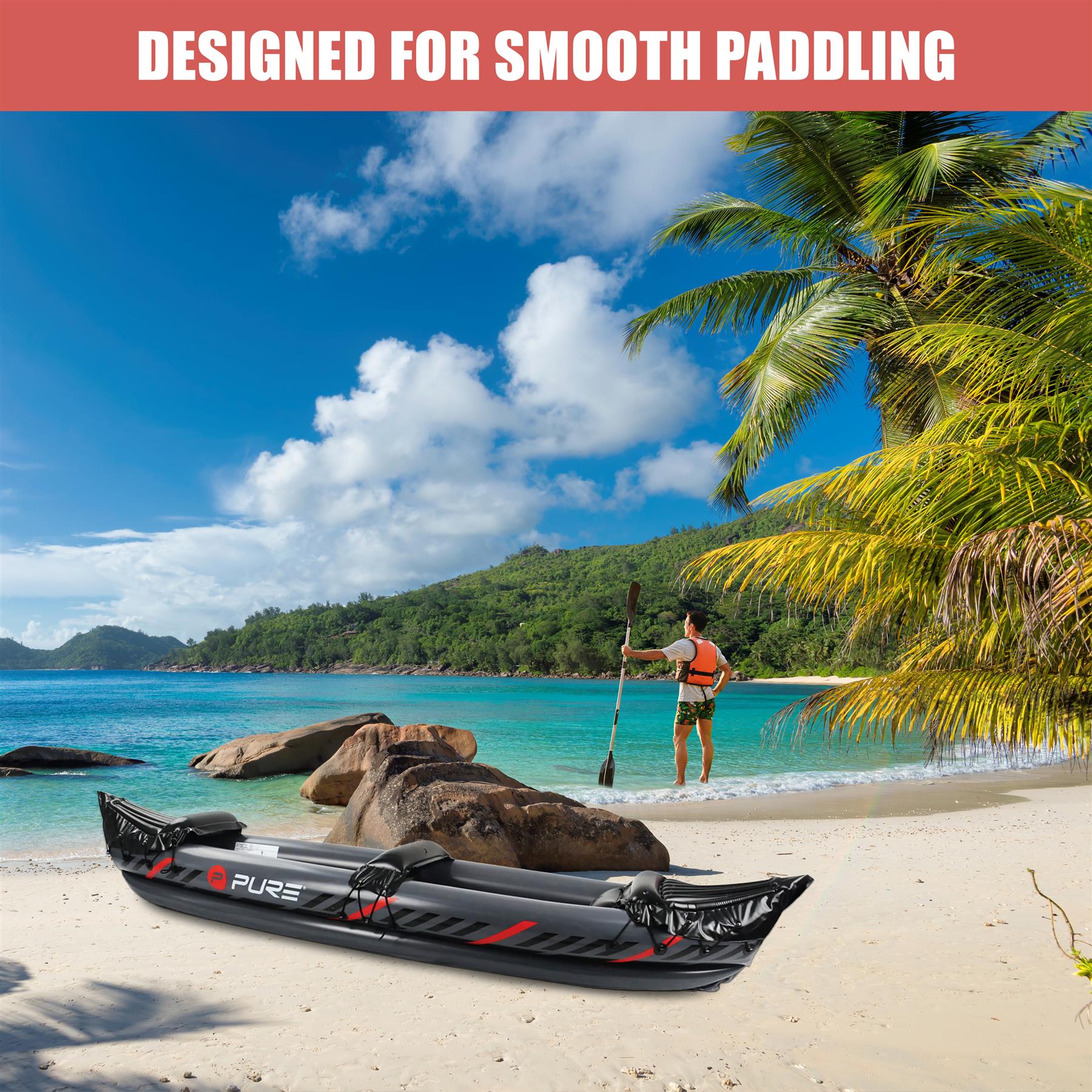 2 Person Inflatable Kayak with Accessories