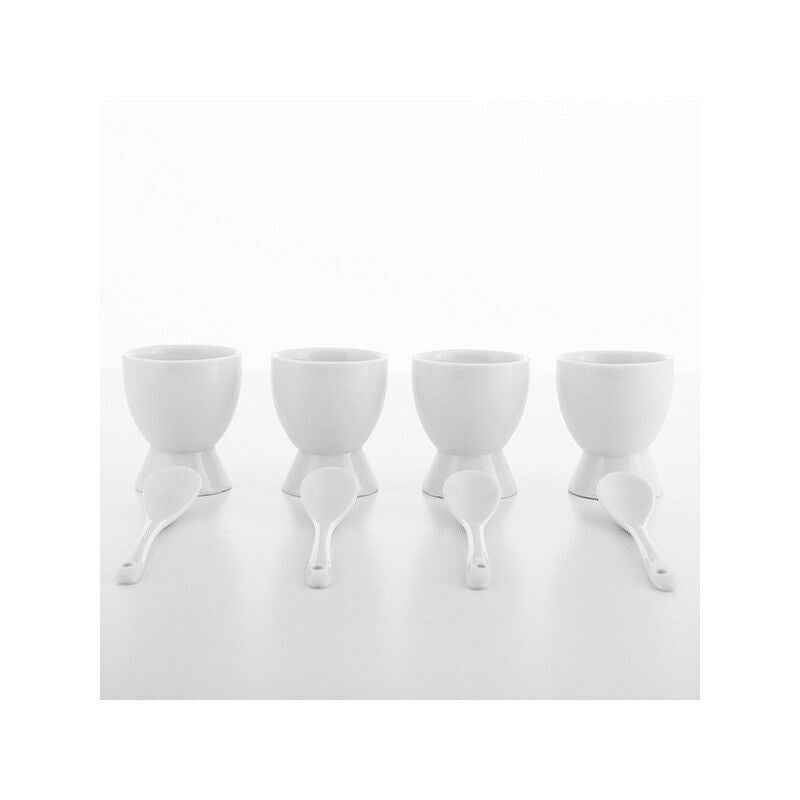 8 Piece Porcelain Egg Cups And Spoons