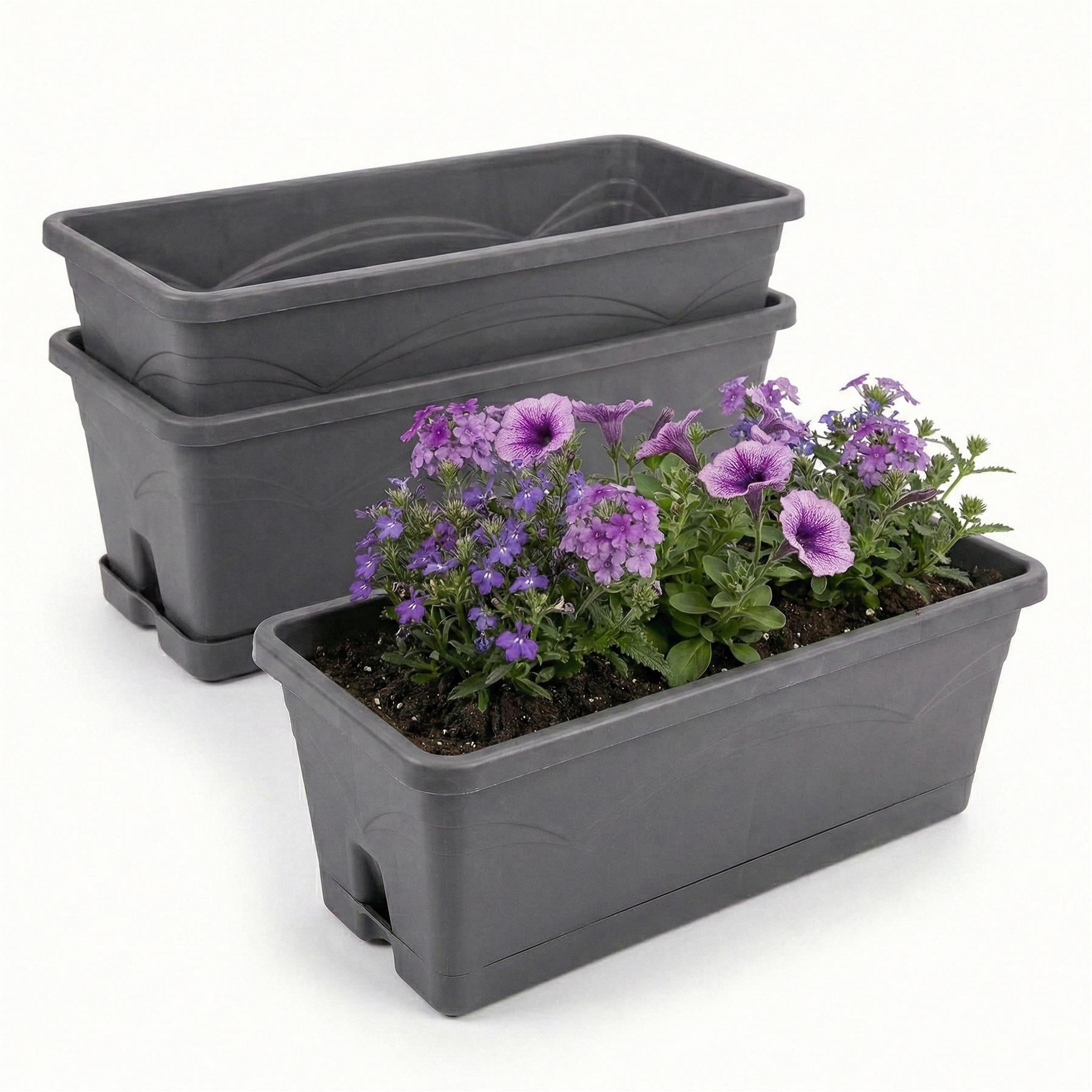 Rectangular Planter Troughs, Set of 3