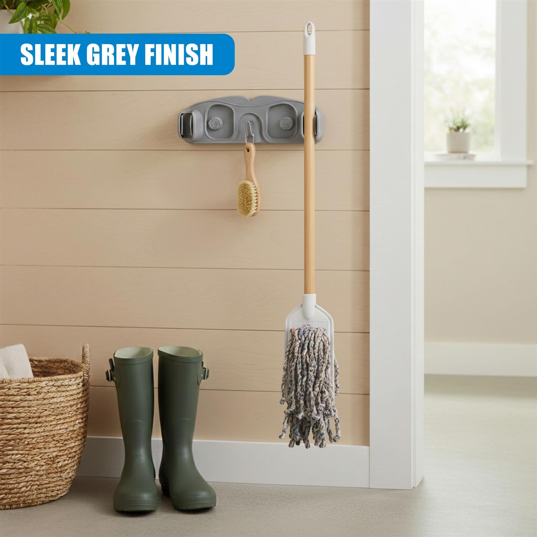 Wall Mounted Mop & Broom Holder
