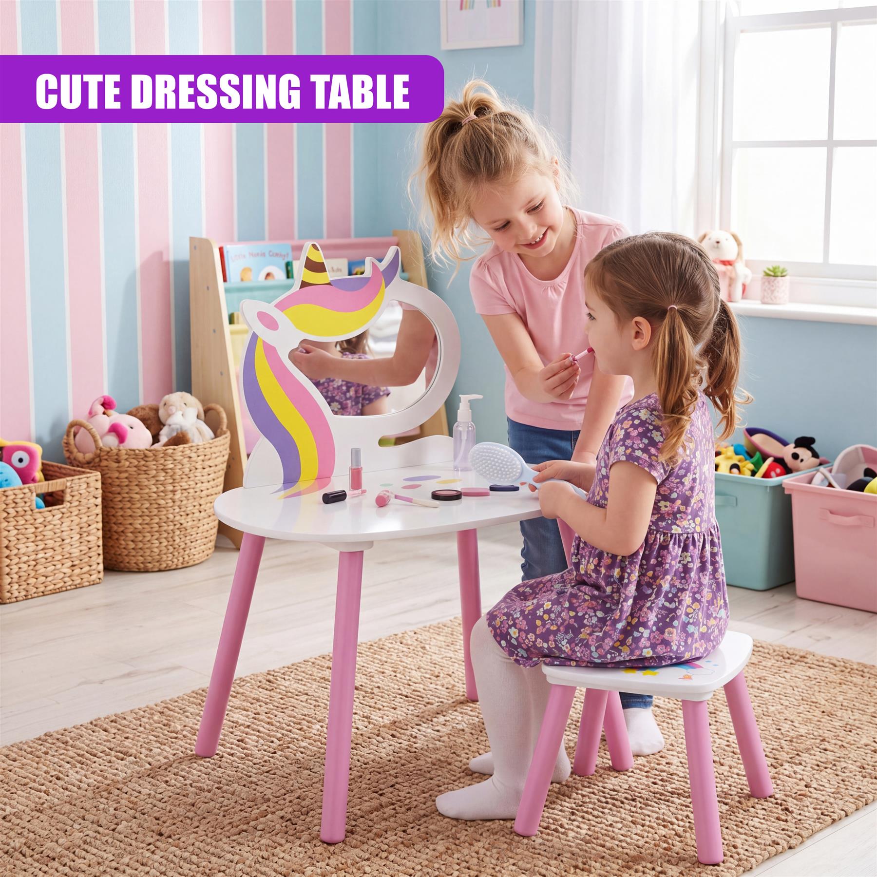 Princess Vanity Table with Stool
