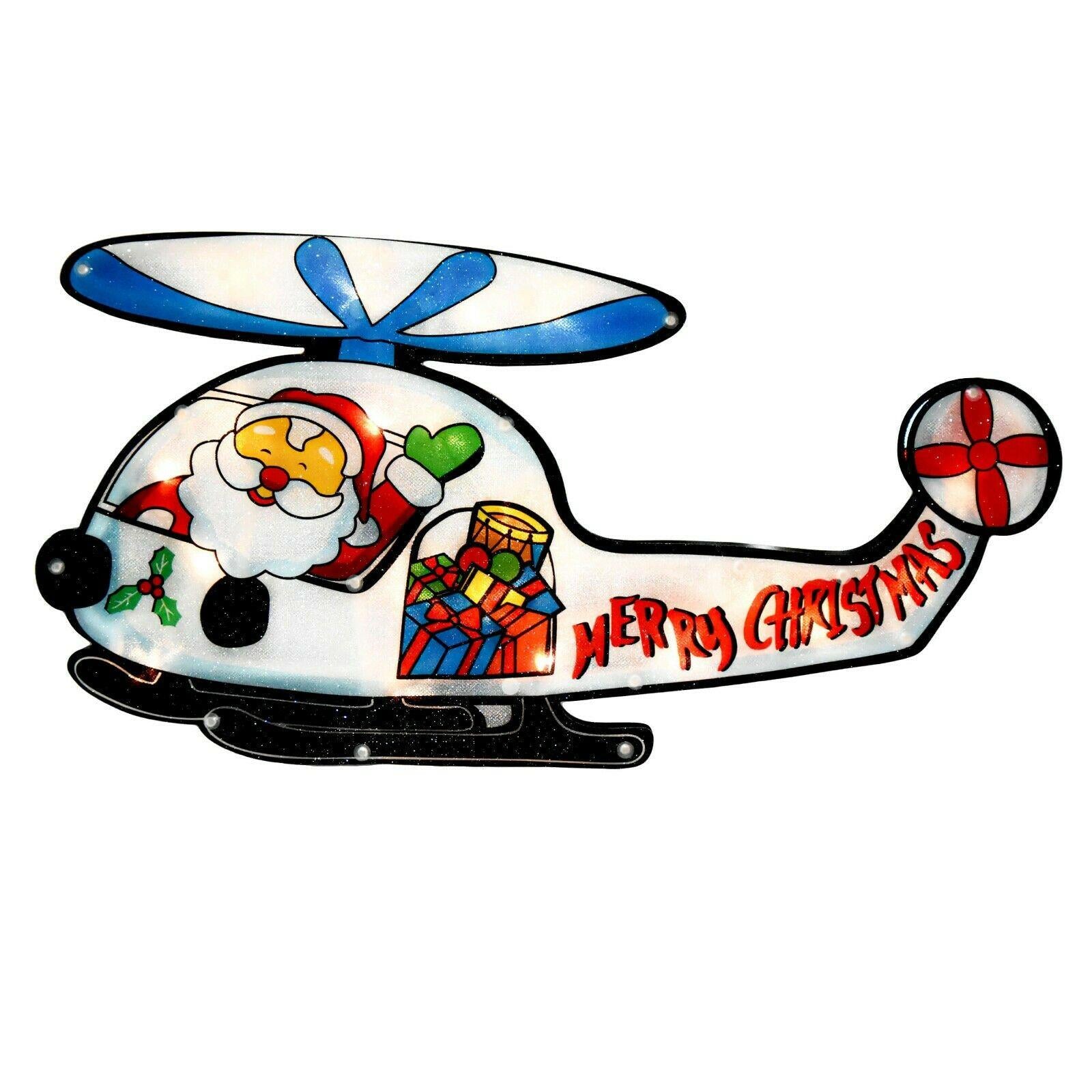 Helicopter Sign Christmas LED Light Silhouette by The Magic Toy Shop - The Magic Toy Shop