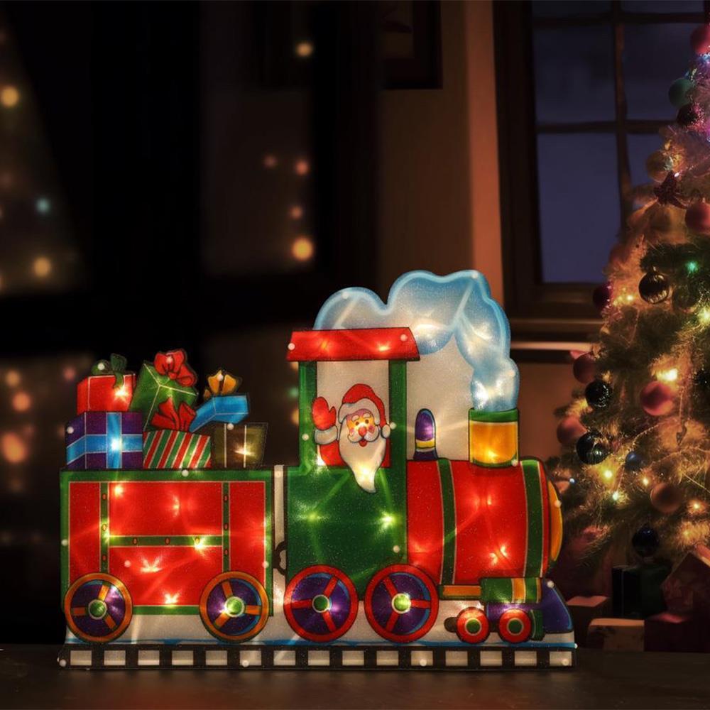 Christmas Silhouette Lights Santa in Train by GEEZY - The Magic Toy Shop