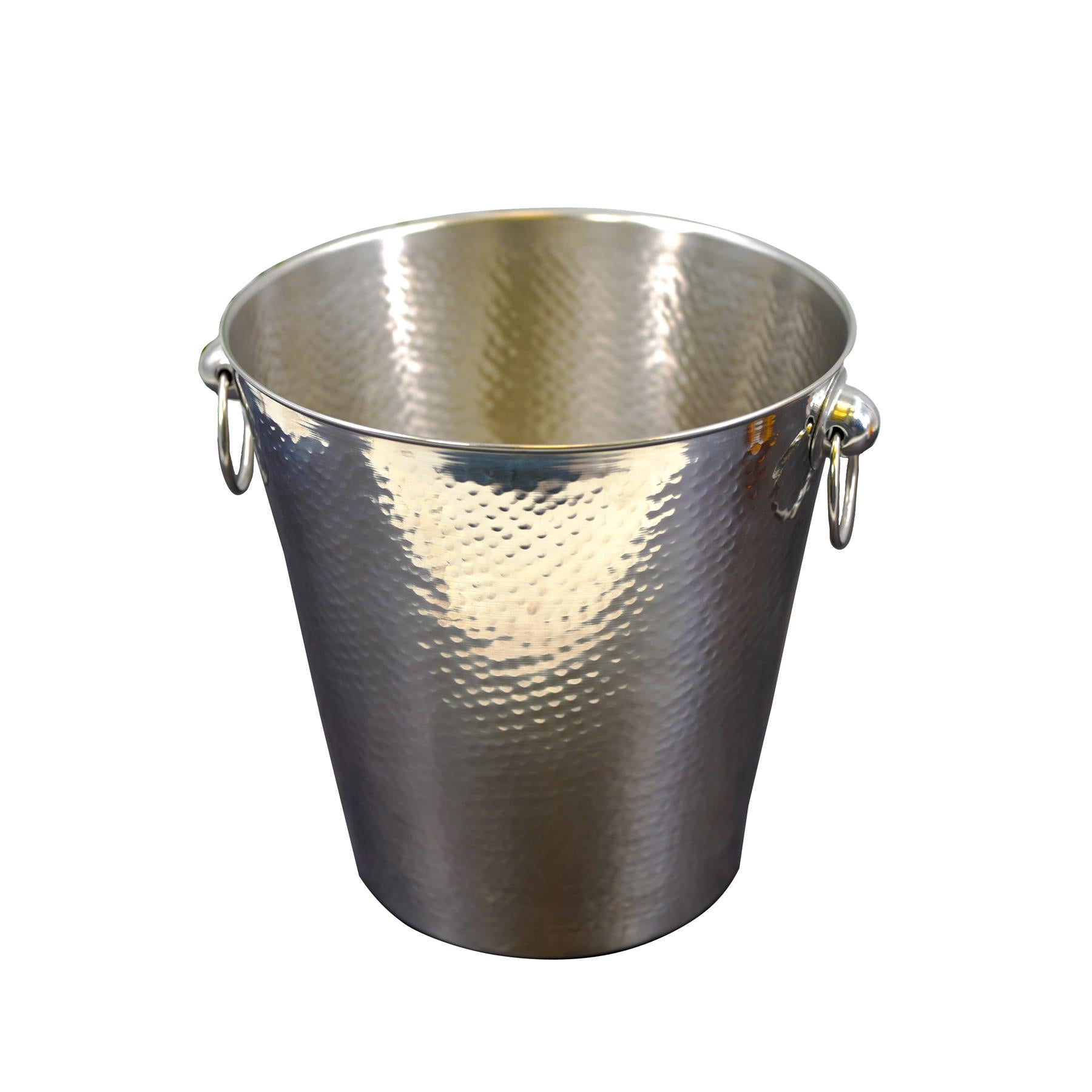 Geezy Champagne Cooler Stainless Steel Ice Bucket Hammered Champagne Drink Wine Cooler With Handles
