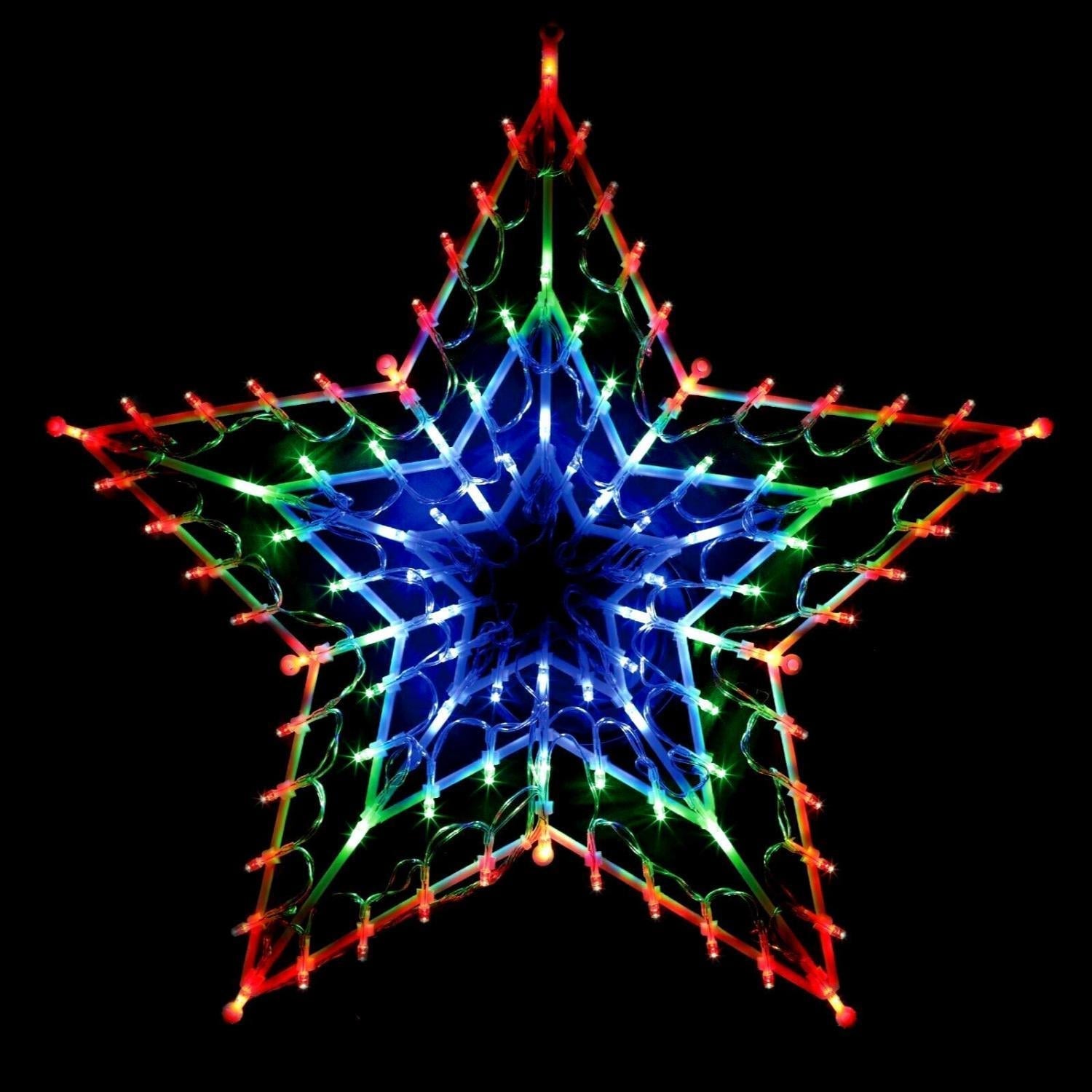 GEEZY Christmas Star Silhouette Christmas LED Light Star Silhouette Multicoloured
