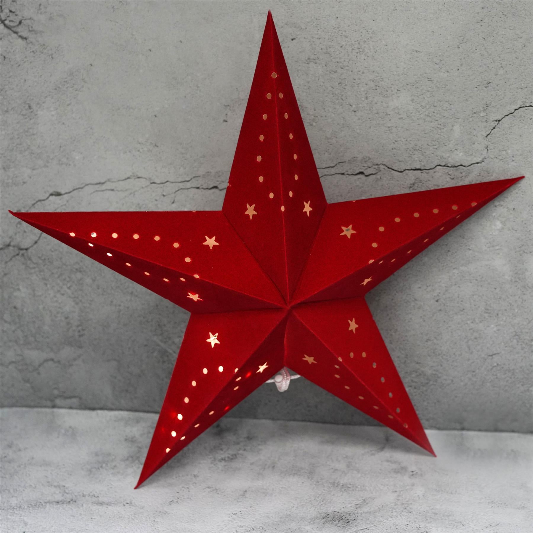 Geezy Decorative Star 45 cm Red Velvet Star