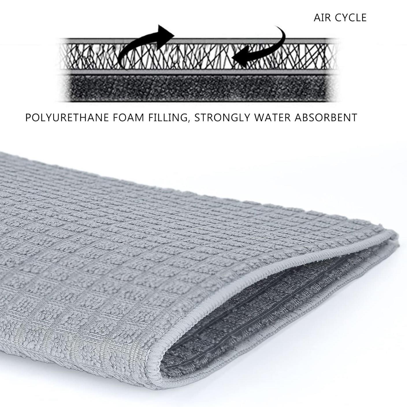 GEEZY Drying Mat Microfibre Dish Drying Grey Mats Pack of 2