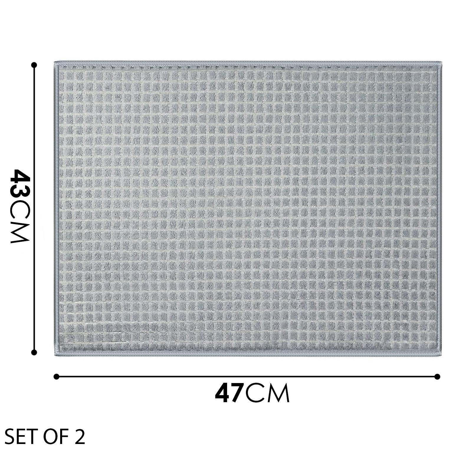 GEEZY Drying Mat Microfibre Dish Drying Grey Mats Pack of 2