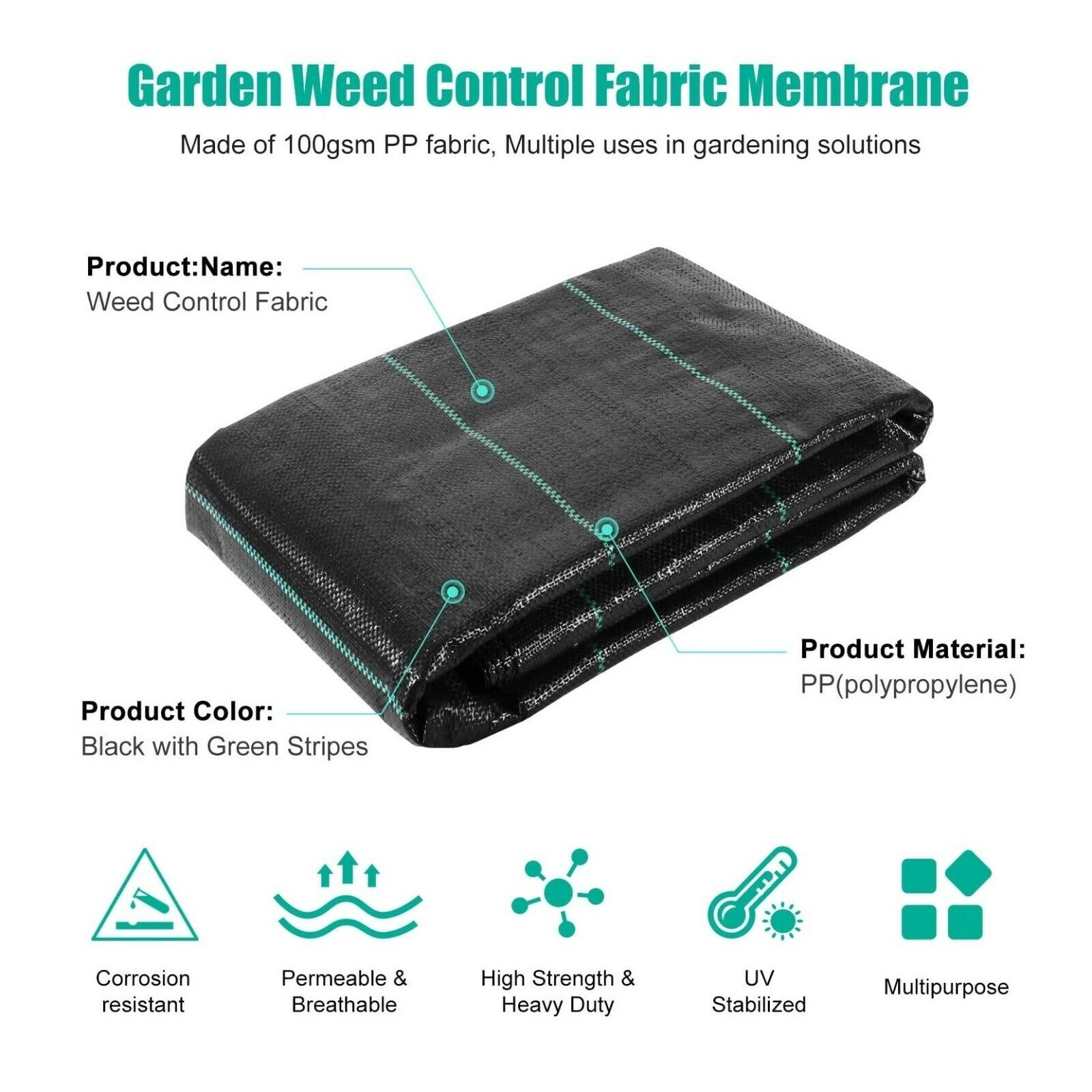 GEEZY Gardening Tools Foldable Weed Control Fabric