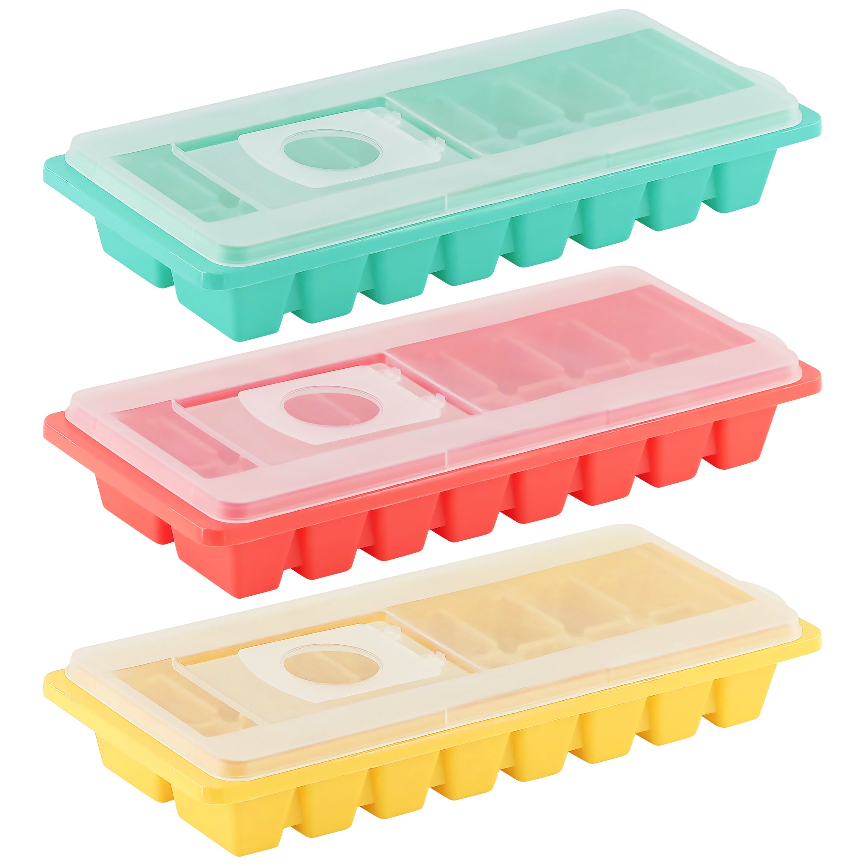GEEZY Kitchen 16 Cubes Ice Cube Tray With Lid