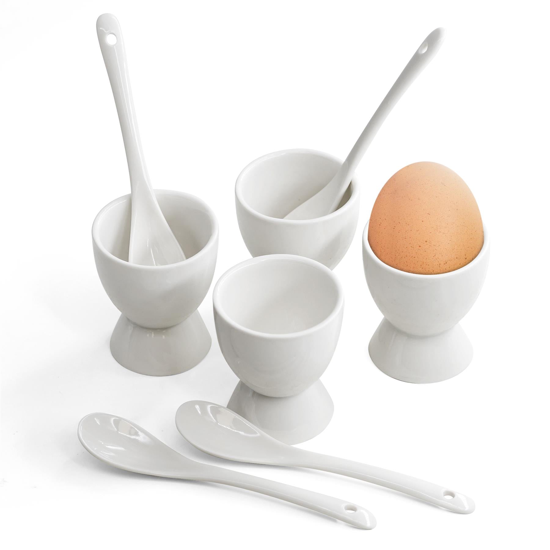 Geezy kitchen 8 Piece Porcelain Egg Cups And Spoons