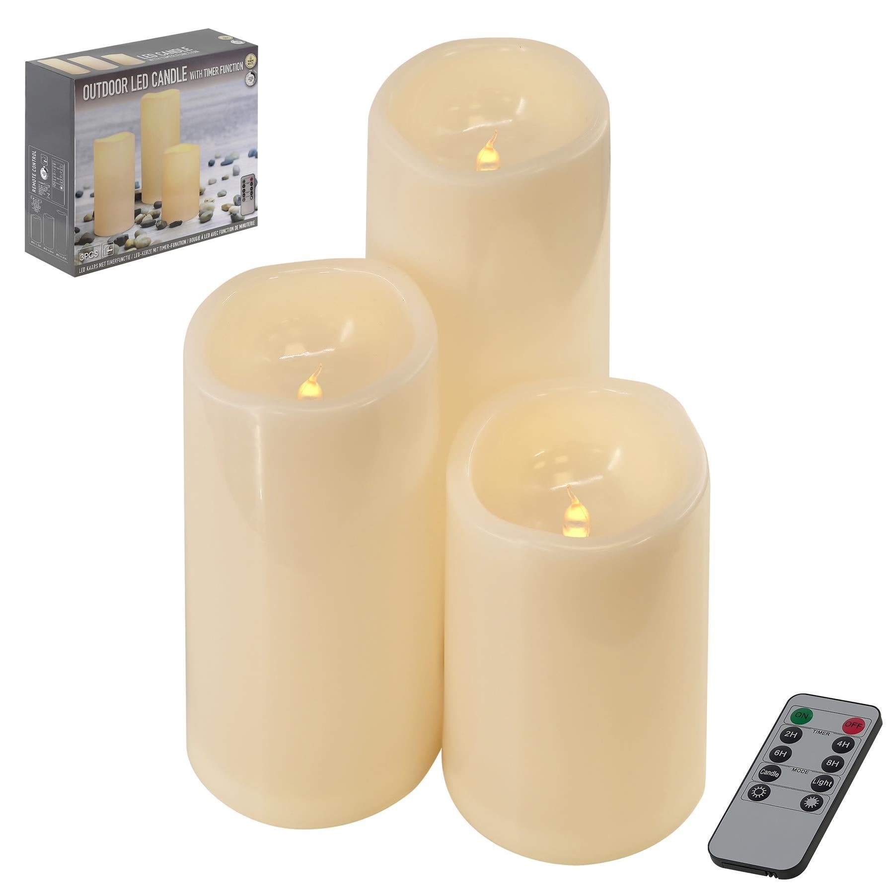 Geezy Outdoor LED Candle Set 3 Pcs Outdoor LED Candle Light