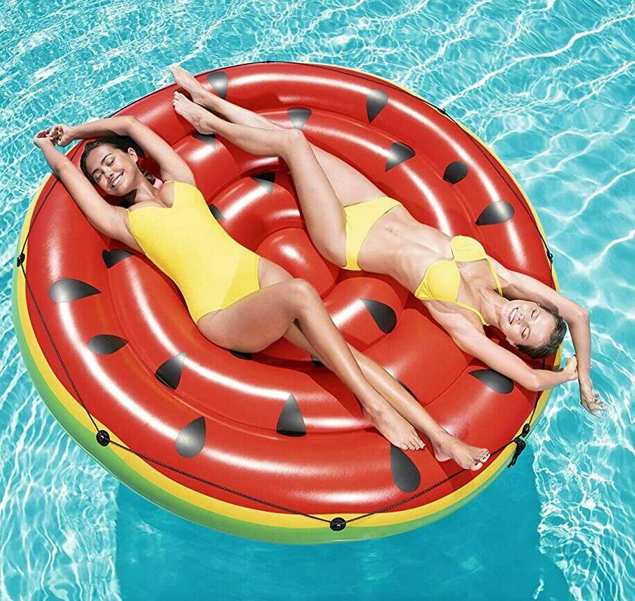 Geezy Pool Float Inflatable Rubber Bestway Watermelon Island Pool Float Inflatable Lilo Novelty Lounger Beach Toy