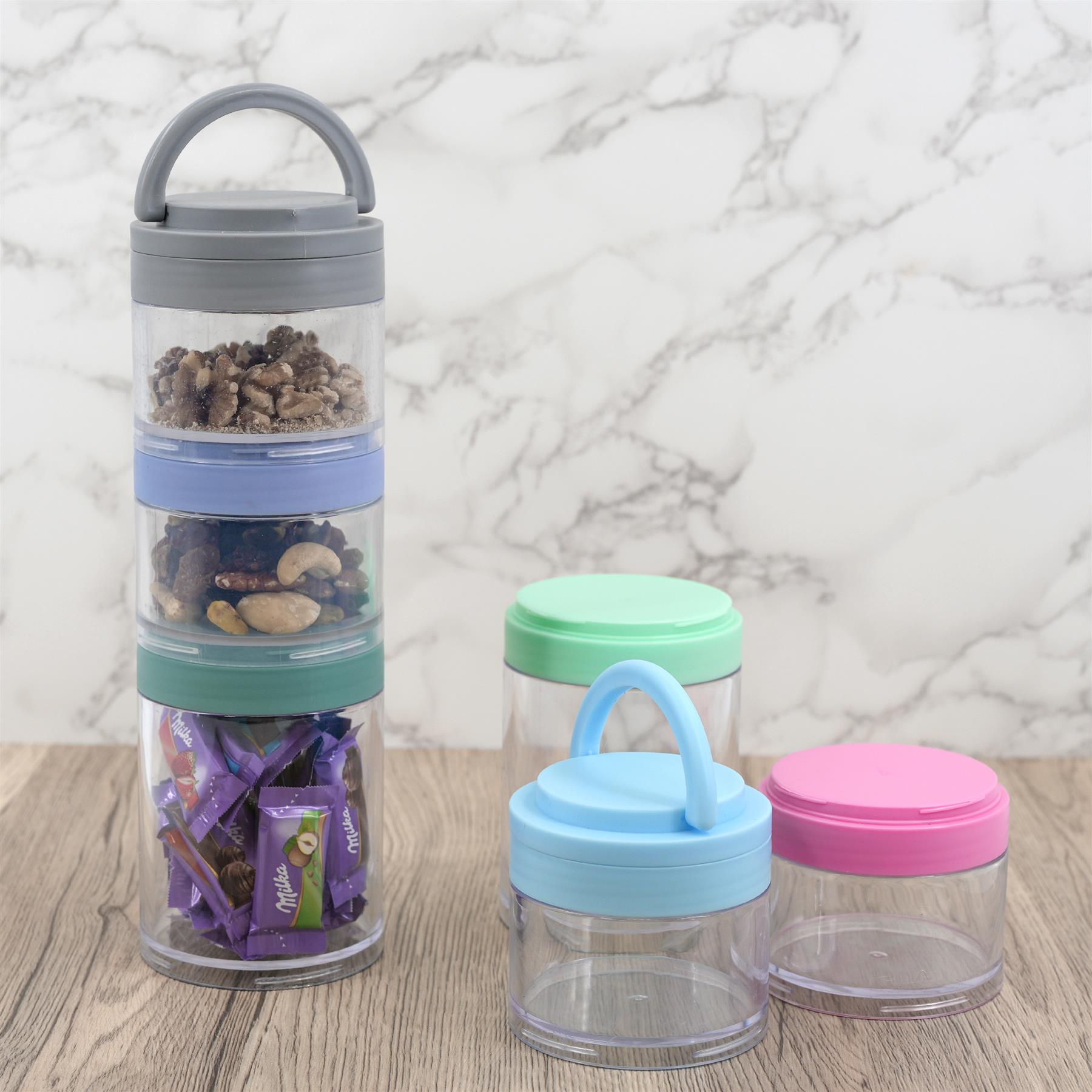 Geezy Snack Tower Stackable Tower Snack Food Container