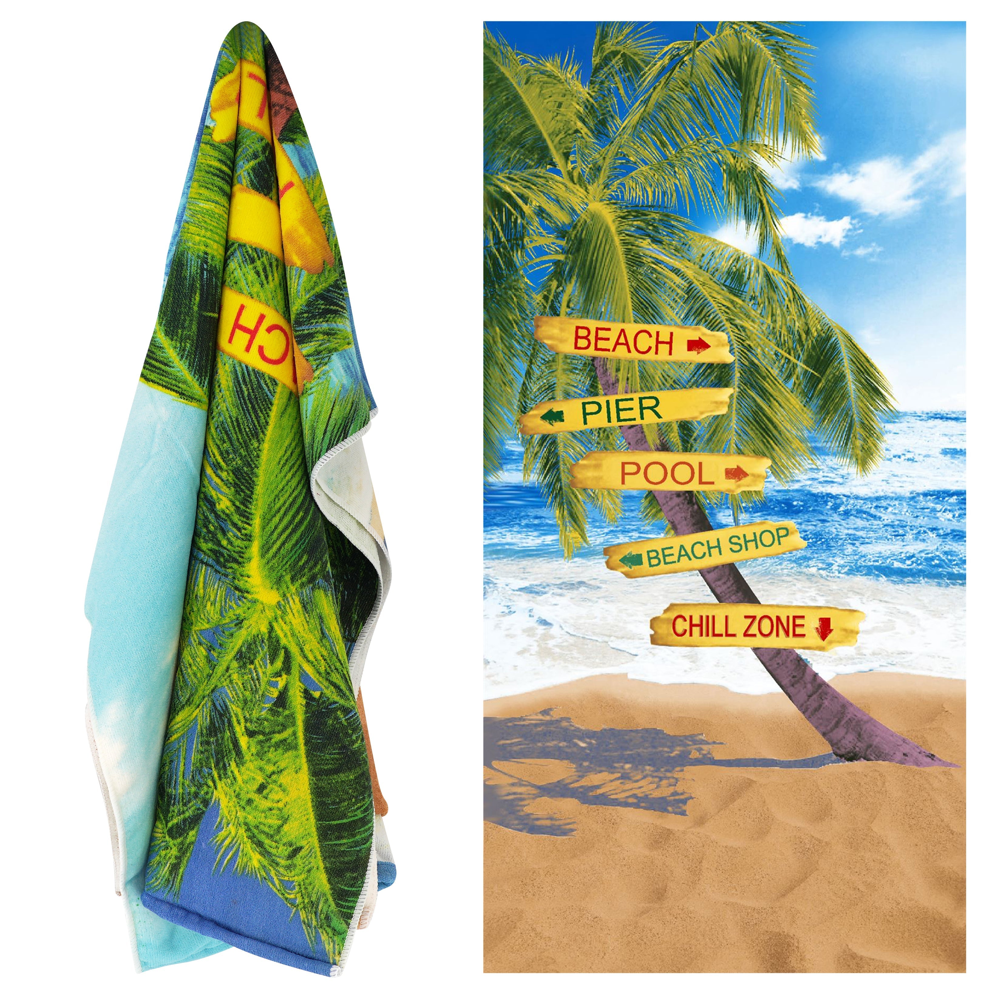 GEEZY Towel Beach Signs Design Large Towel