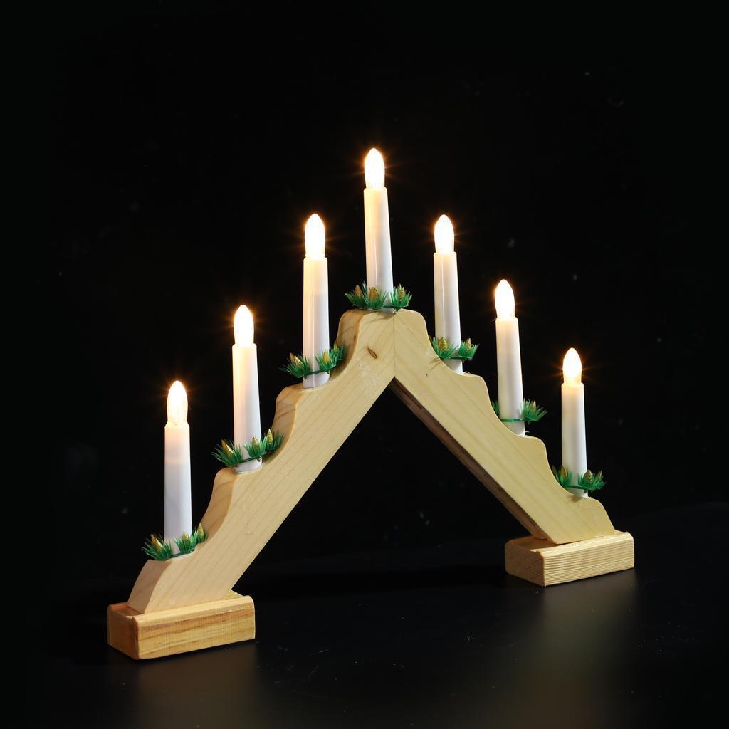 Geezy Wooden Candle Bridge Wooden Candle Bridge With 7 Led Lights