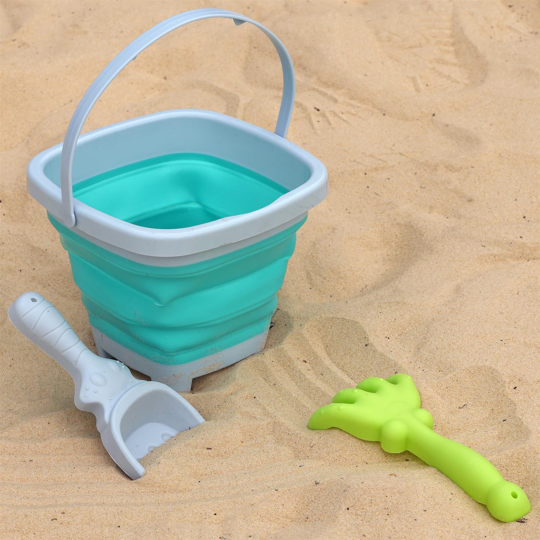 Beach Sand Play Bucket Toy Folding Collapsible Bucket Gardening