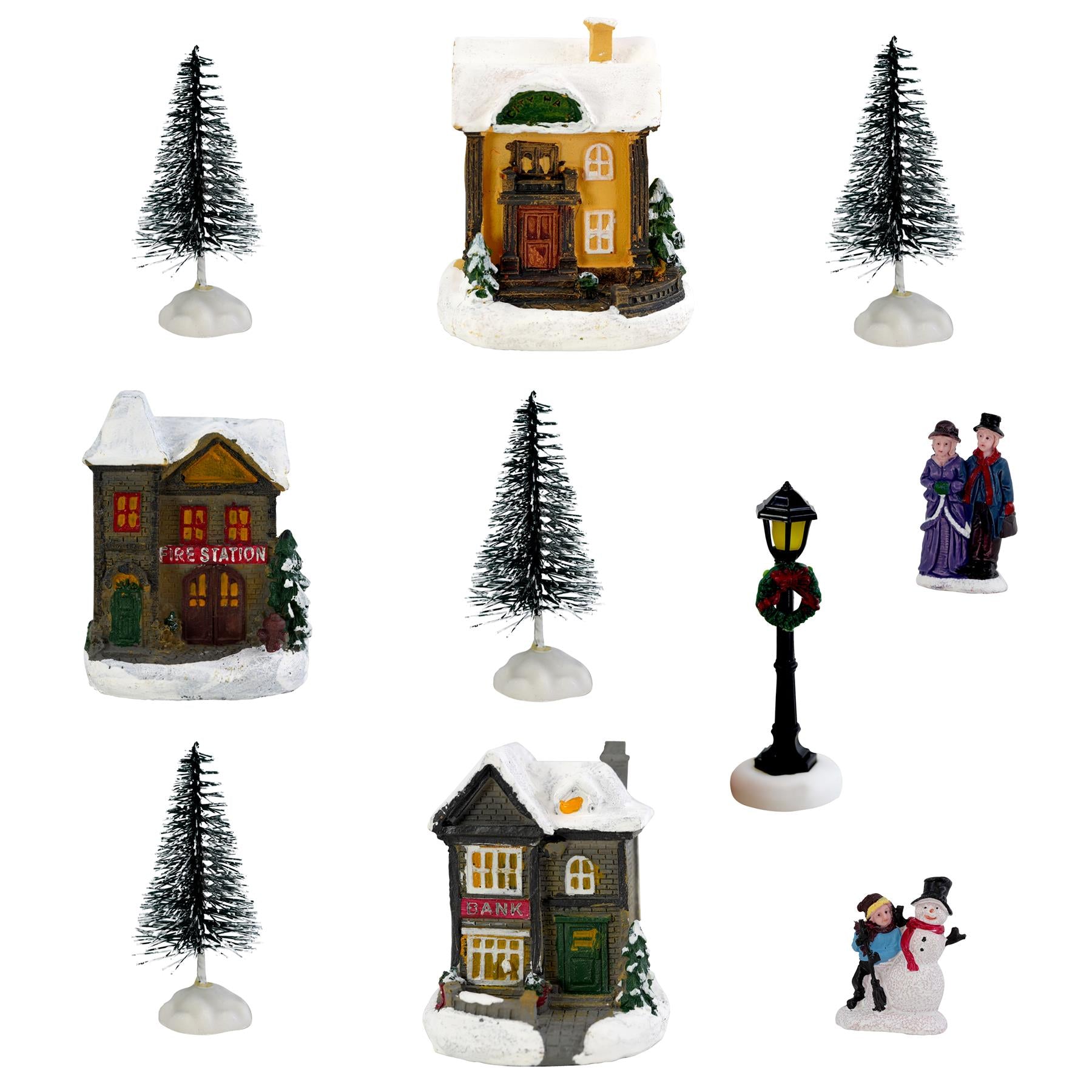 The Magic Toy Shop Christmas Decoration 10pc Christmas Village Set