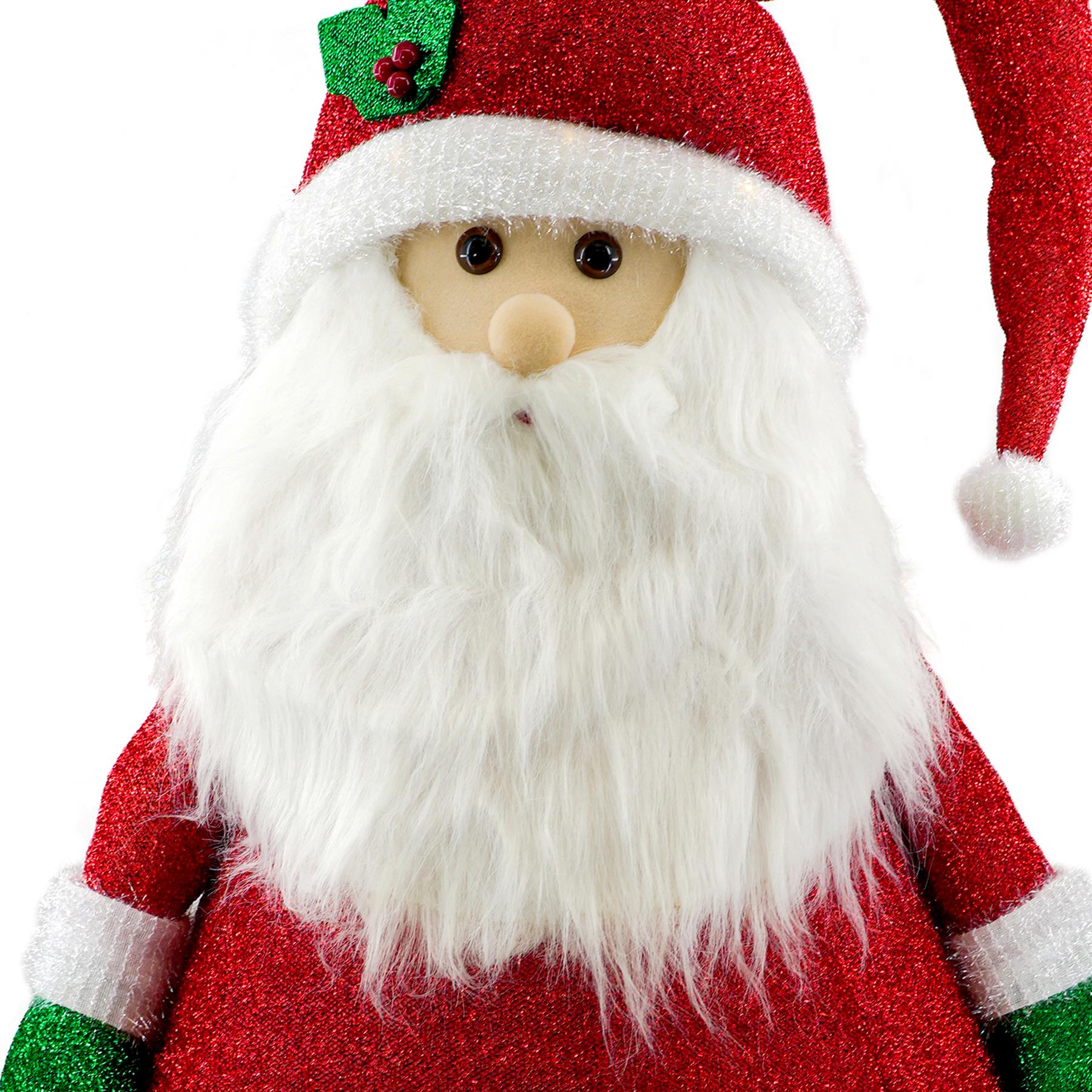 The Magic Toy Shop Christmas Decoration Collapsible Santa Christmas Decoration with LED lights