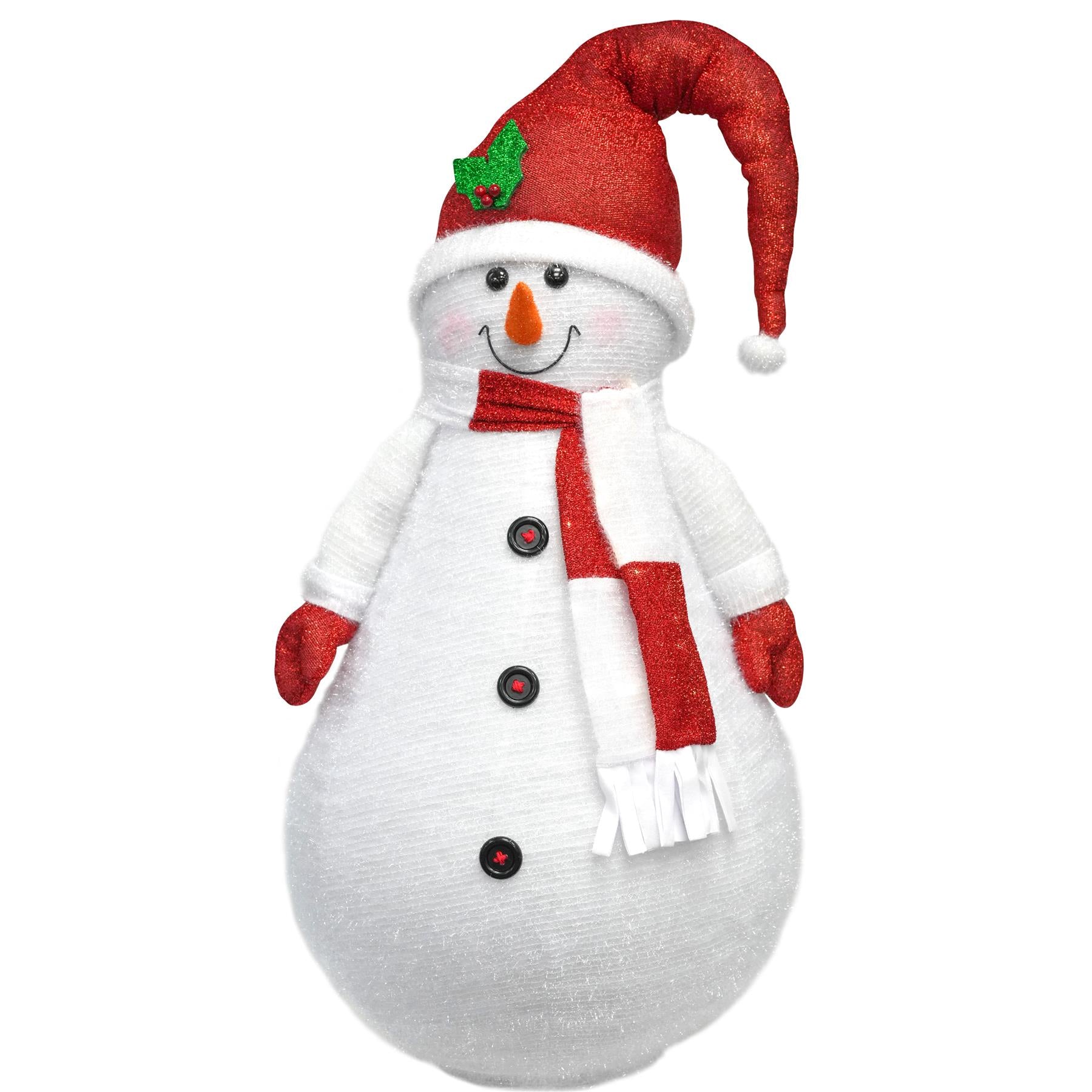 The Magic Toy Shop Christmas Decoration Collapsible Snowman Christmas Decoration with LED lights