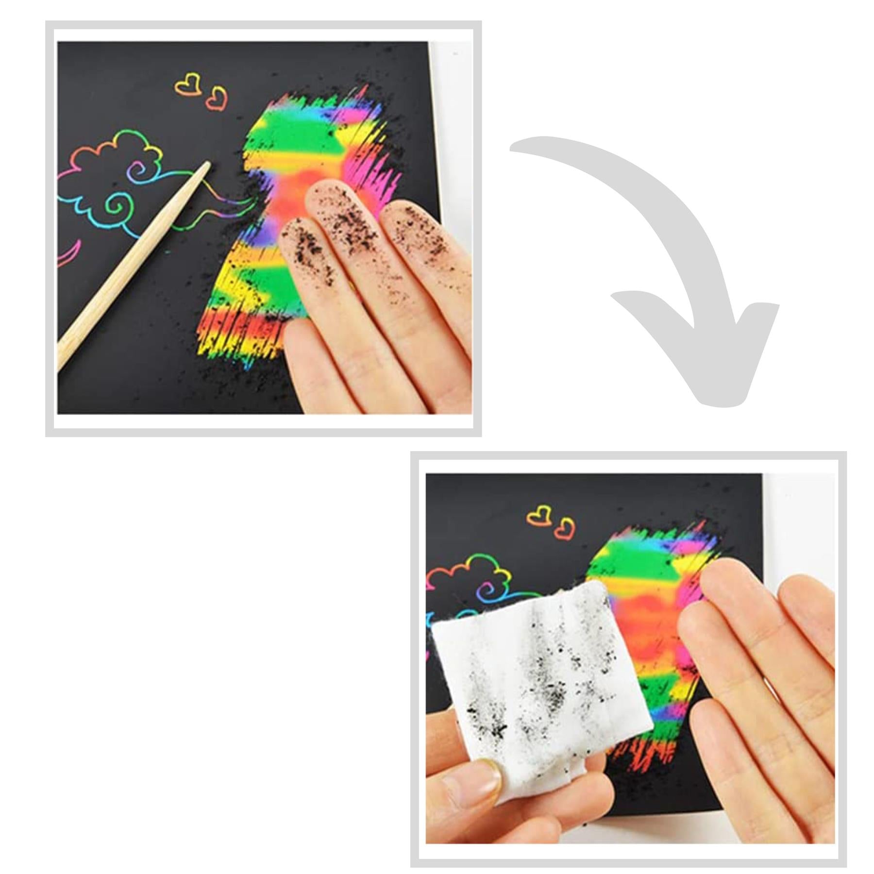 The Magic Toy Shop Creative Toy Magic Rainbow Scratch Paper Art Kit for Kids