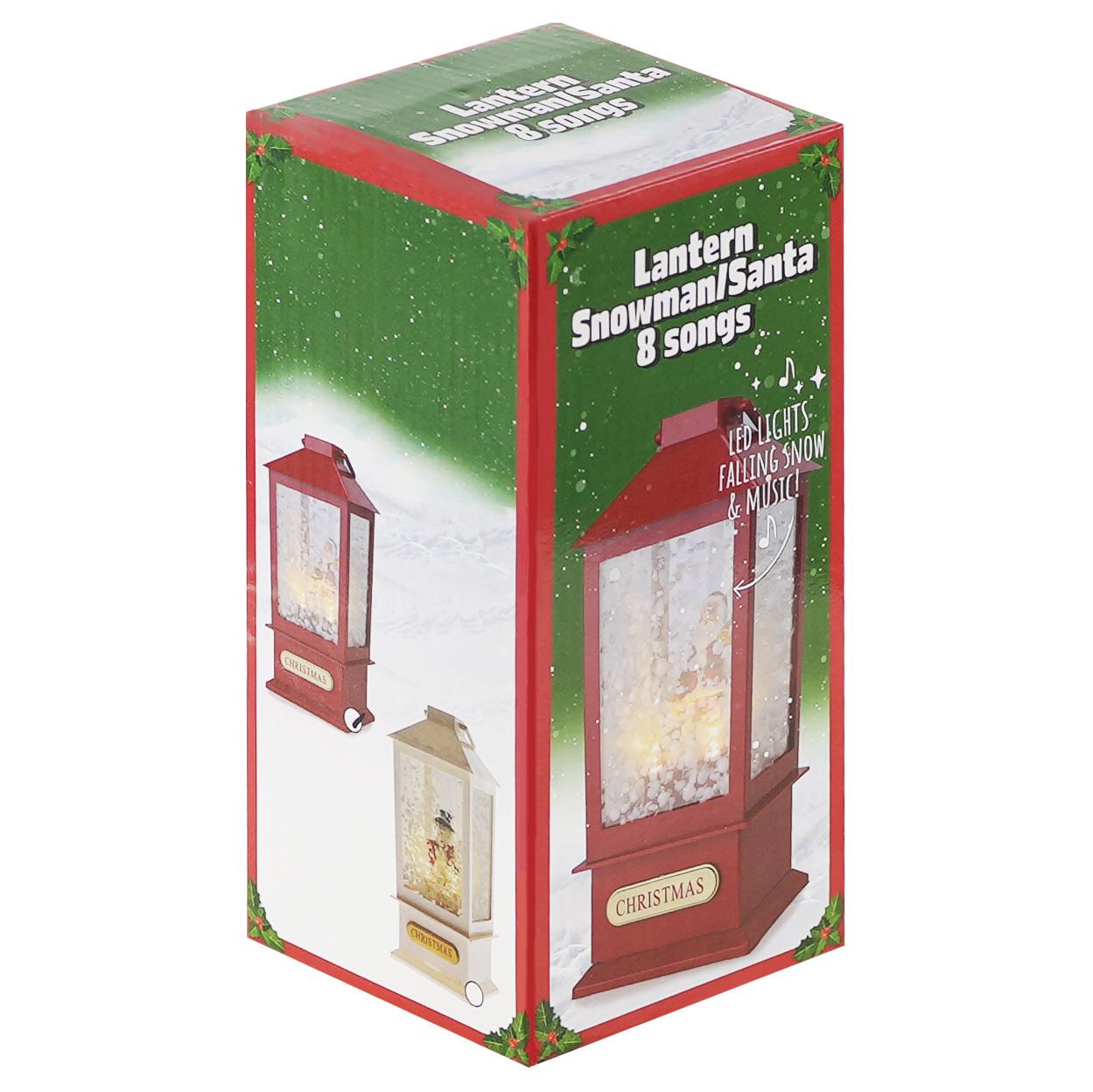 The Magic Toy Shop Home Christmas Lantern With 8 Songs, Light And Snow