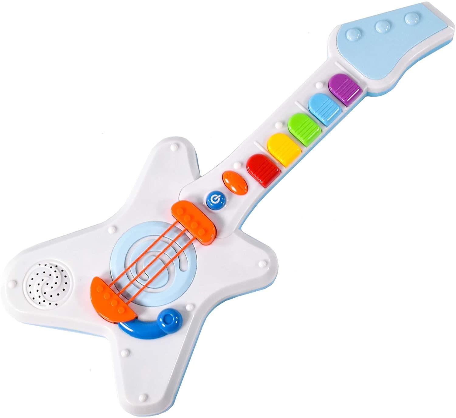 The Magic Toy Shop Kids Guitar Toy Rock N Roll Light Up & Sounds Kids Guitar