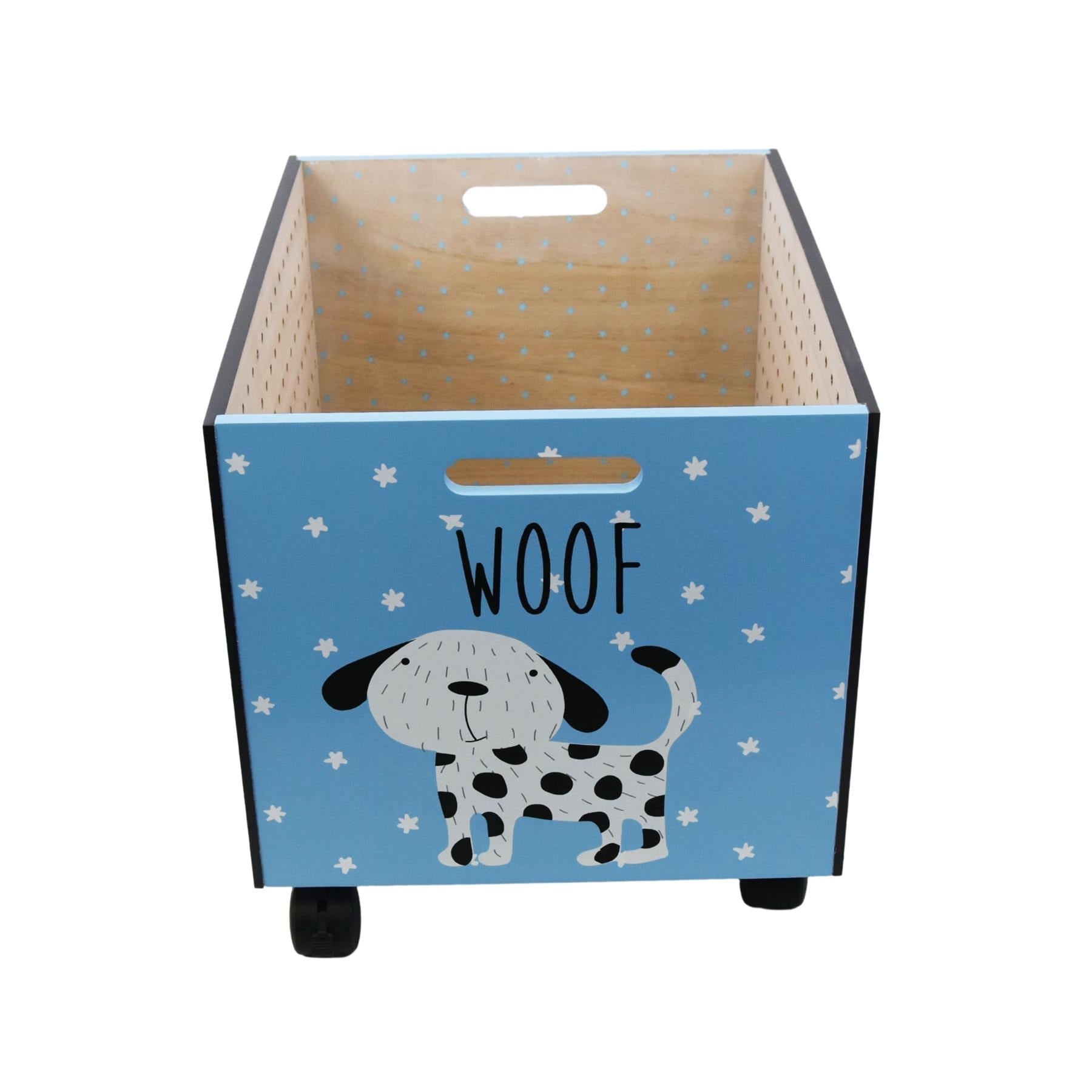 The Magic Toy Shop Kids Storage Box Kids Wooden Dog Design Storage Chest On Wheels