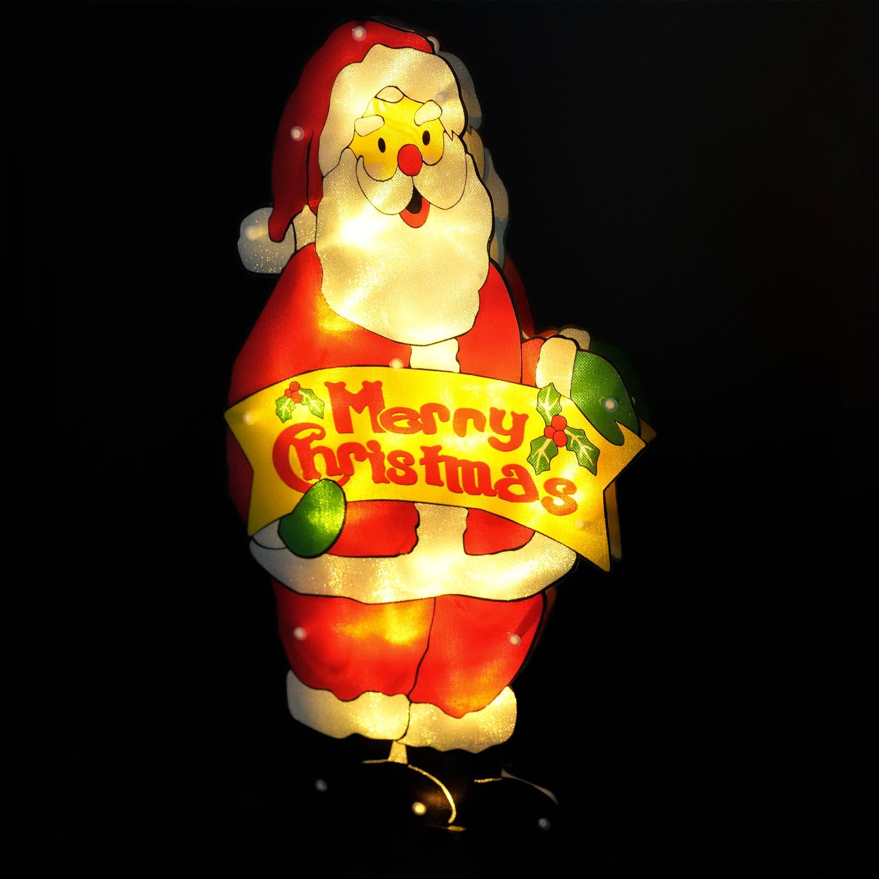 The Magic Toy Shop Lights and Fixtures Santa Merry Xmas Sign Christmas LED Light Silhouette