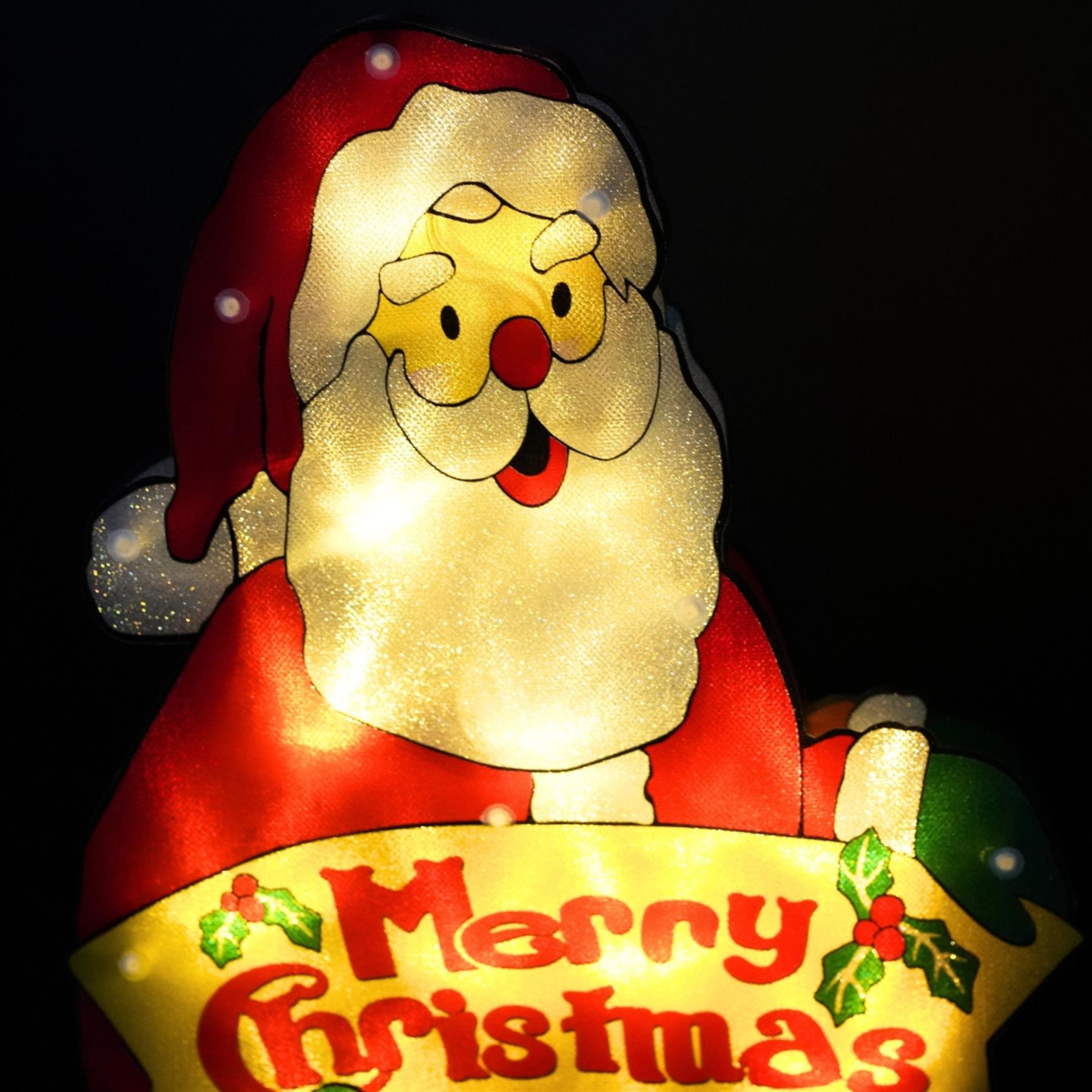 The Magic Toy Shop Lights and Fixtures Santa Merry Xmas Sign Christmas LED Light Silhouette