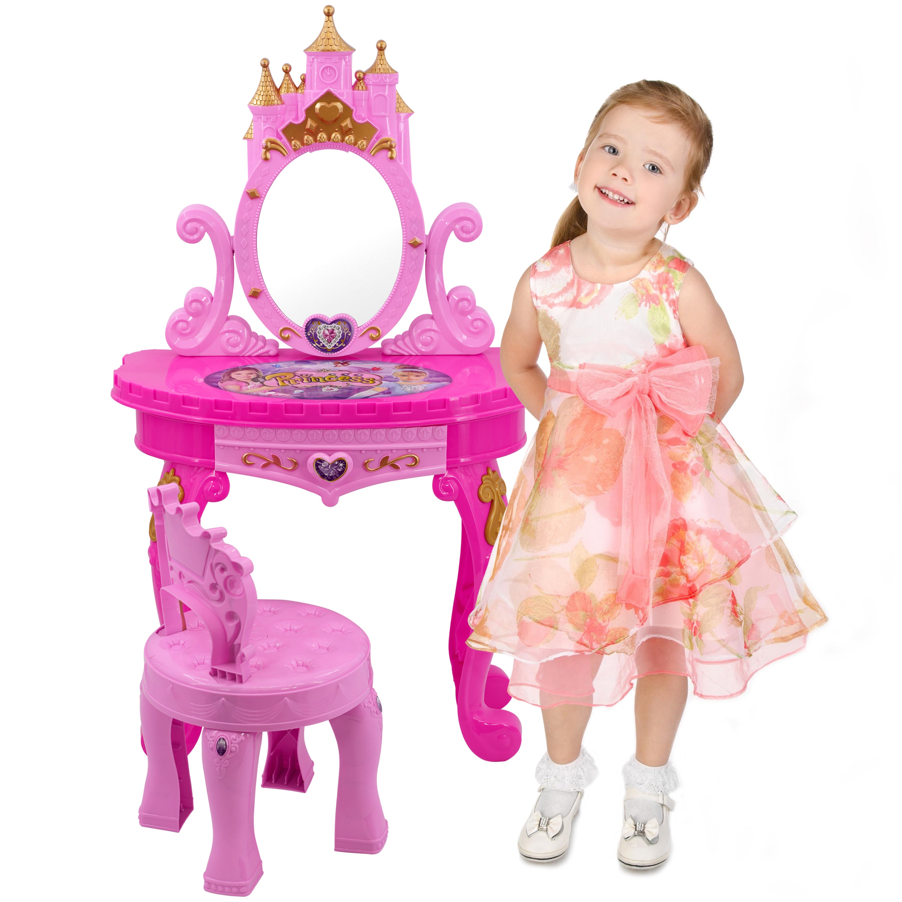 Princess Vanity Dressing Table, Stool & Toy Accessories