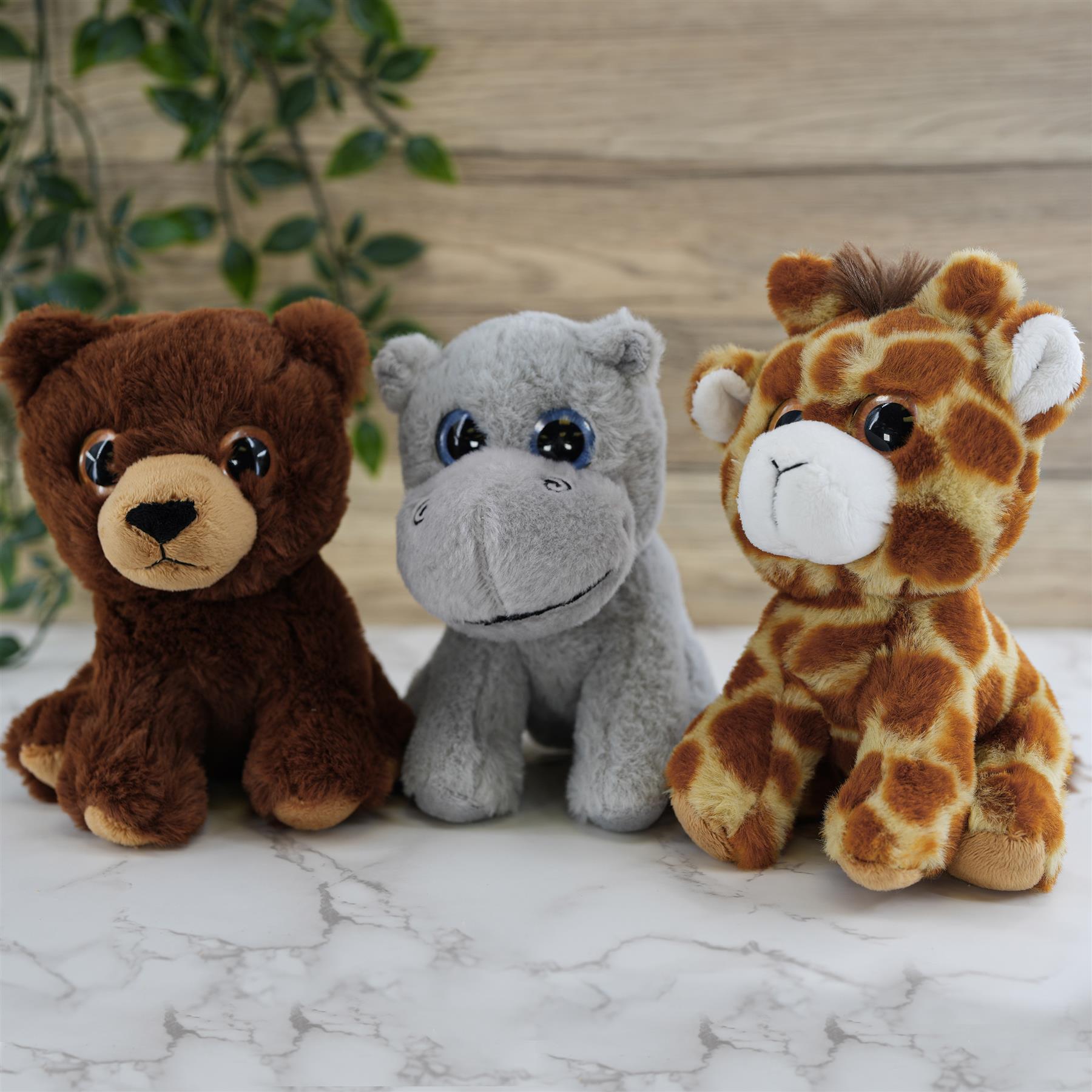 The Magic Toy Shop Plush Soft Toy Safari Animals Set of 6 Soft Plush Animals Toys