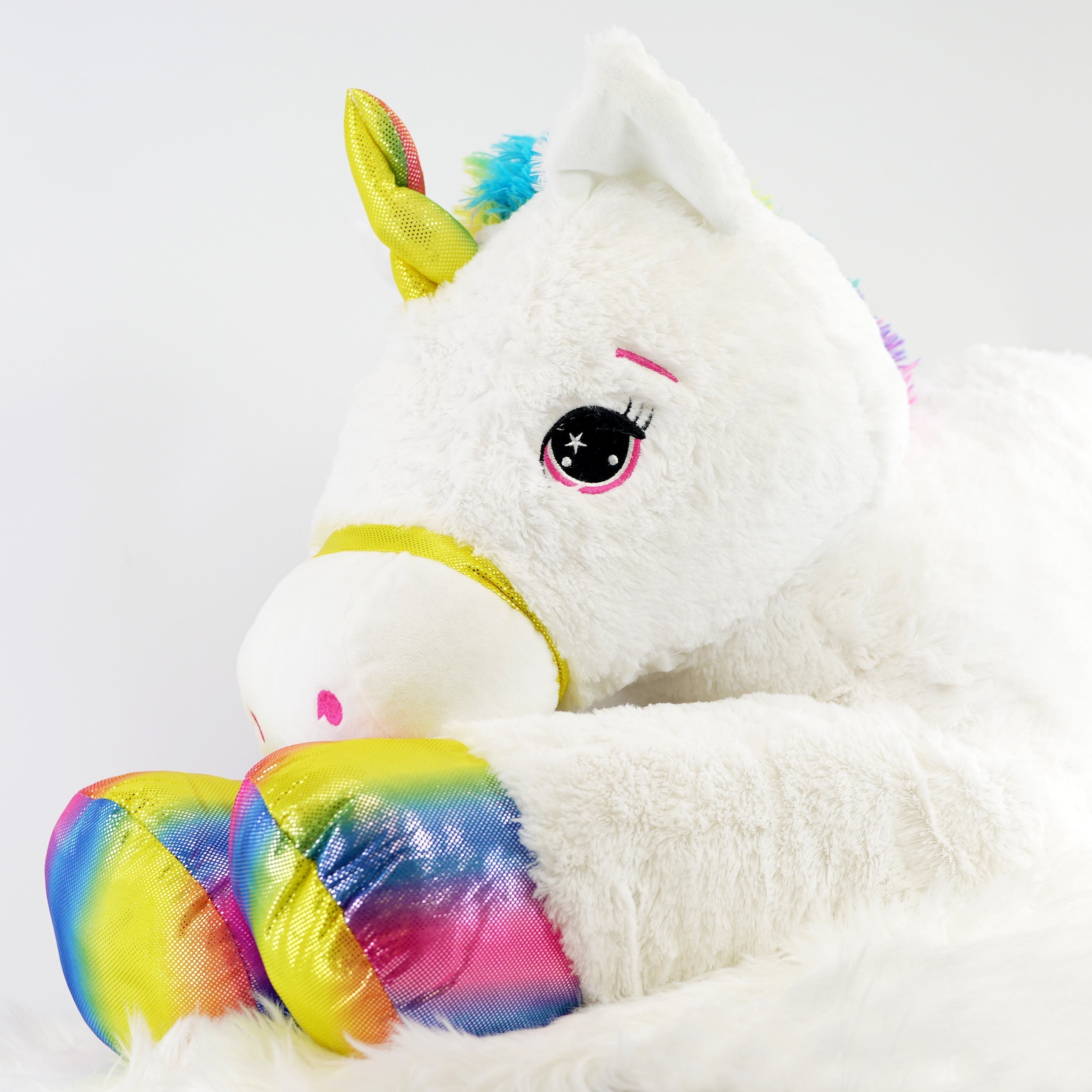 The Magic Toy Shop Soft Toy Giant Lying Stuffed Unicorn Soft Toy, 42"