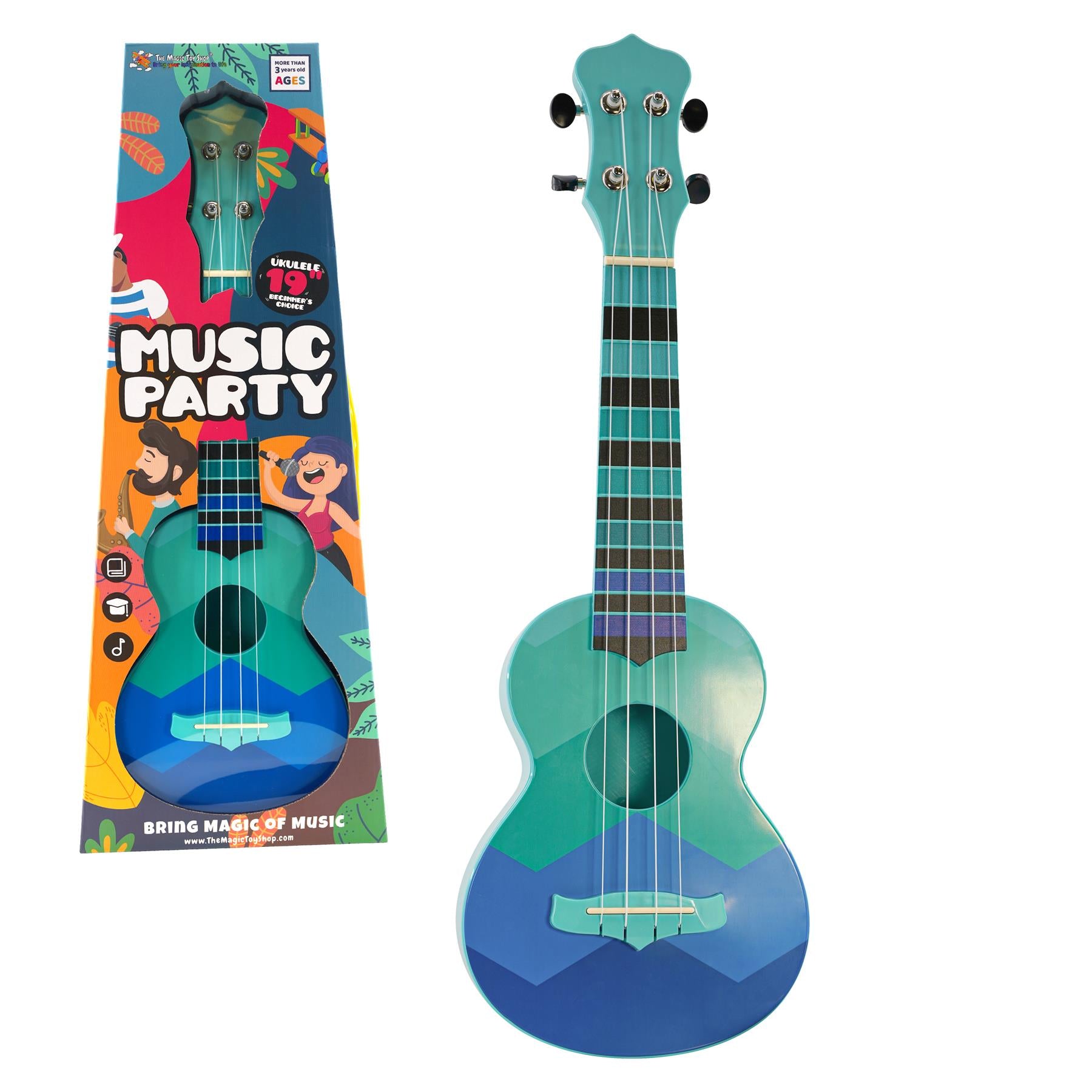 The Magic Toy Shop Storage box Ukulele 4 Strings Blue Musical Instrument