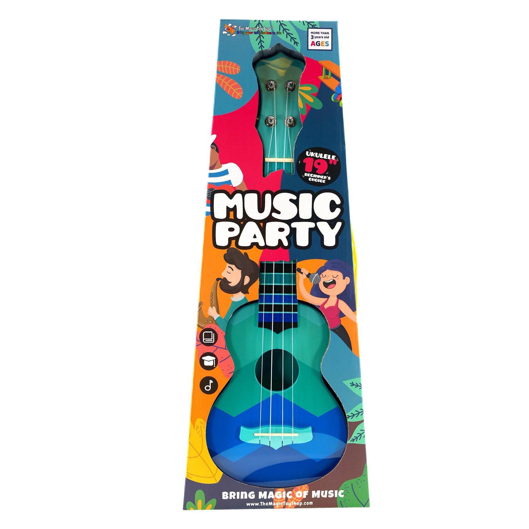 The Magic Toy Shop Storage box Ukulele 4 Strings Blue Musical Instrument