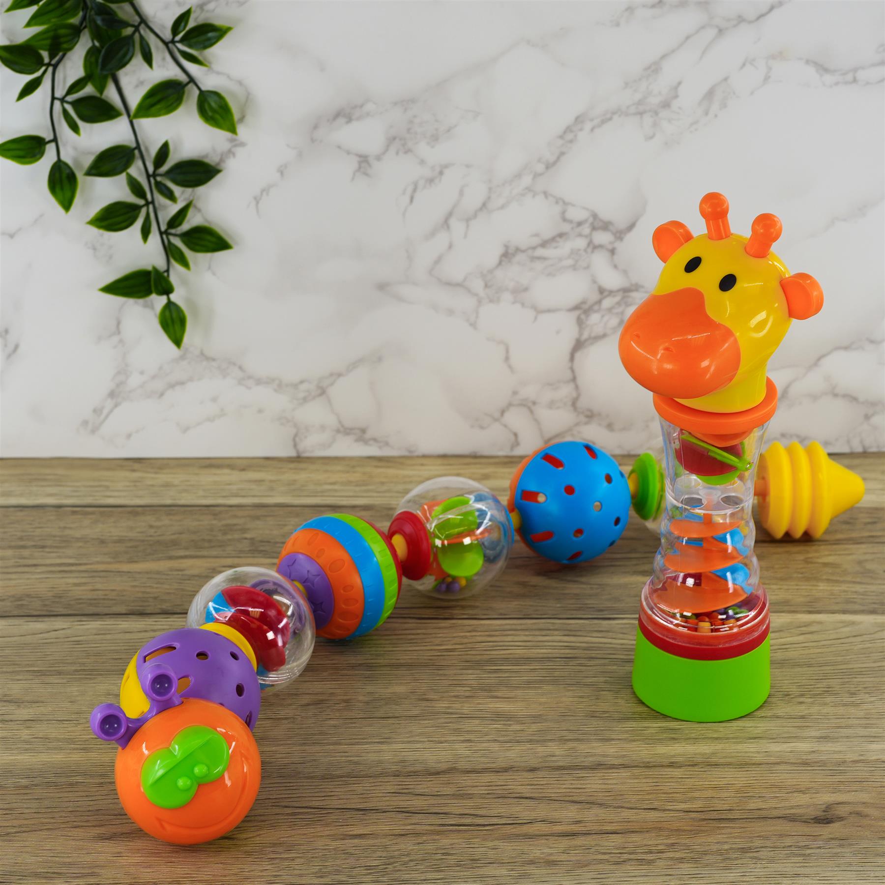 The Magic Toy Shop Toy Spin & Roll Gift Set with Fun Activates & Sound rolling spinning caterpillar
