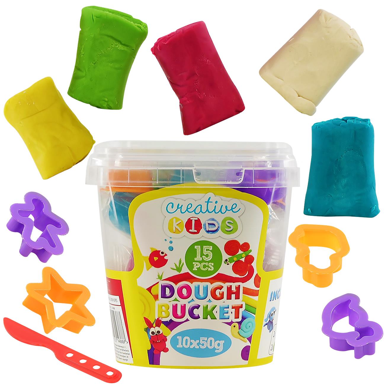 The Magic Toy Shop Toys and Games 15 pcs Modelling Dough Bucket