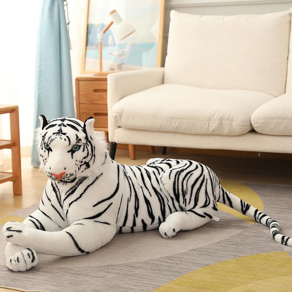 The Magic Toy Shop Toys and Games Large White Tiger Soft Plush Toy