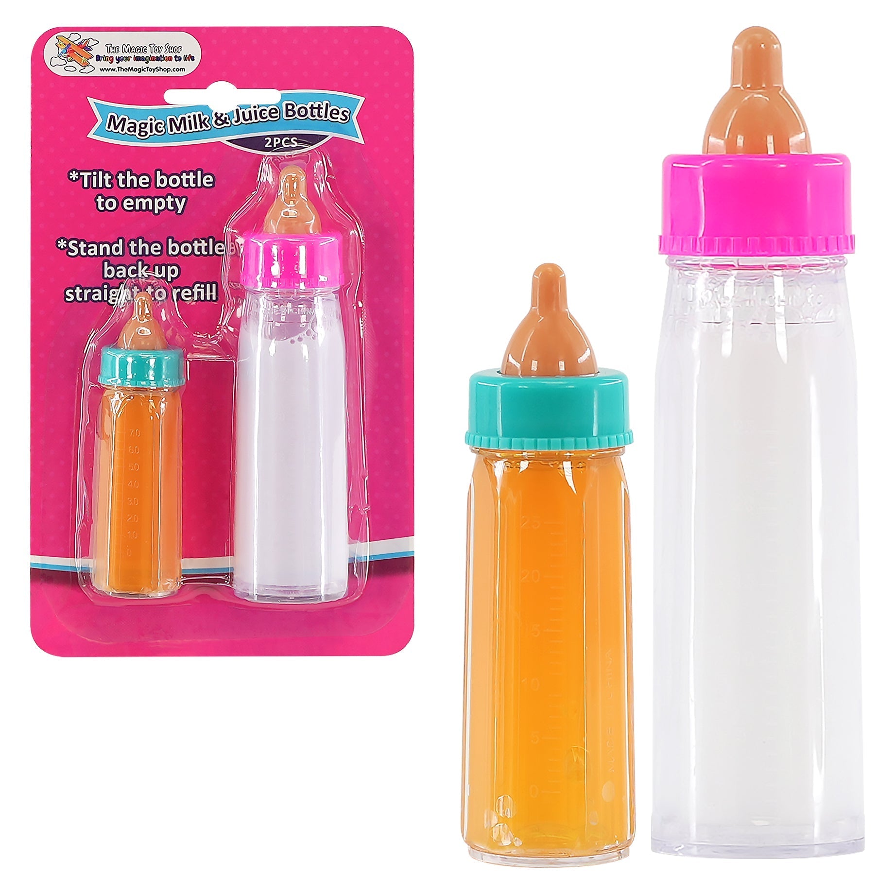 BiBi Doll Baby Doll Accessories Baby Doll Magic Milk Bottle Set of 2