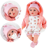 Baby Doll With Dummy & Sounds Peach BiBi Doll - The Magic Toy Shop