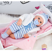 Blue Baby Boy Doll With Dummy & Sounds BiBi Doll - The Magic Toy Shop