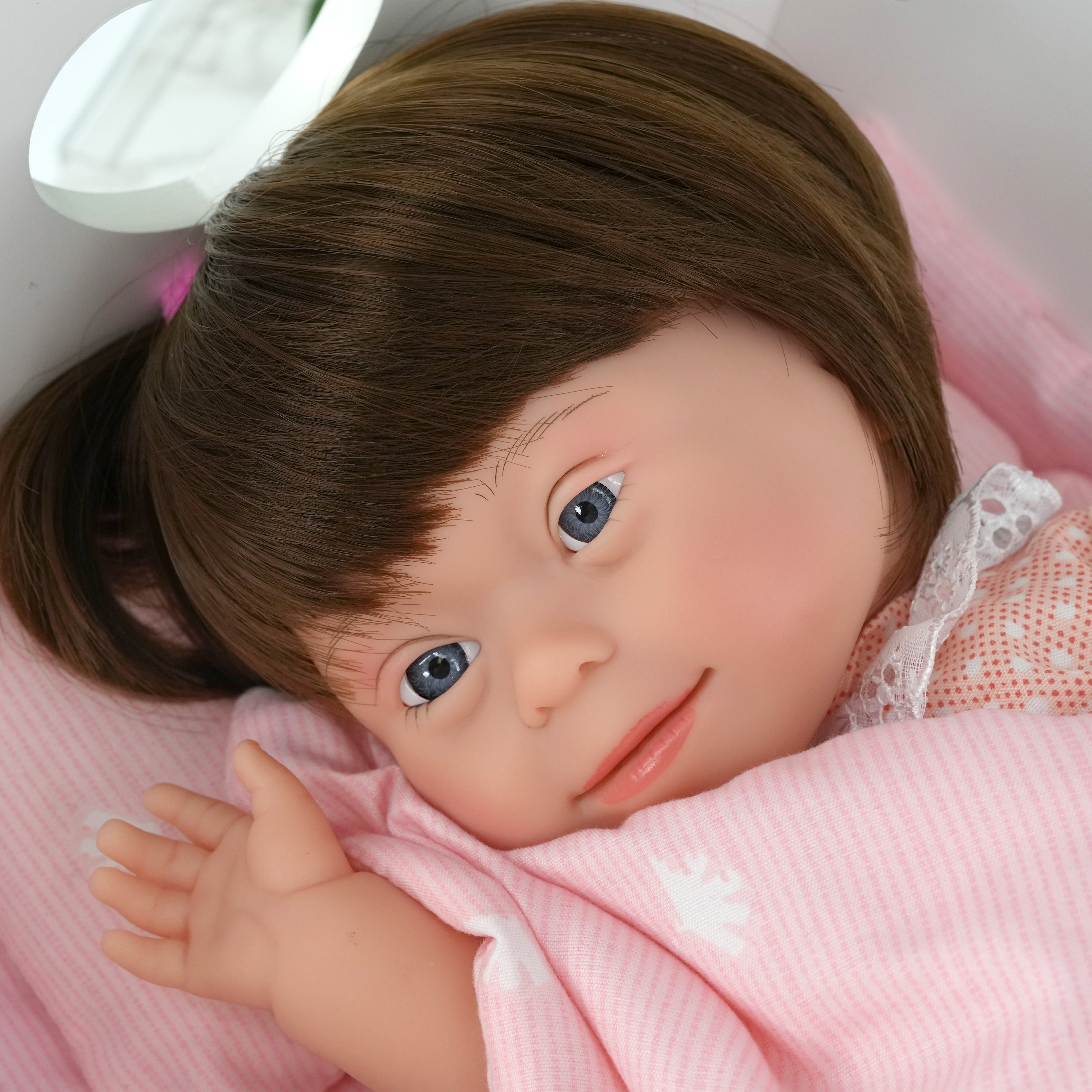 Brown Hair Girl Baby Doll with Down Syndrome BiBi Doll - The Magic Toy Shop