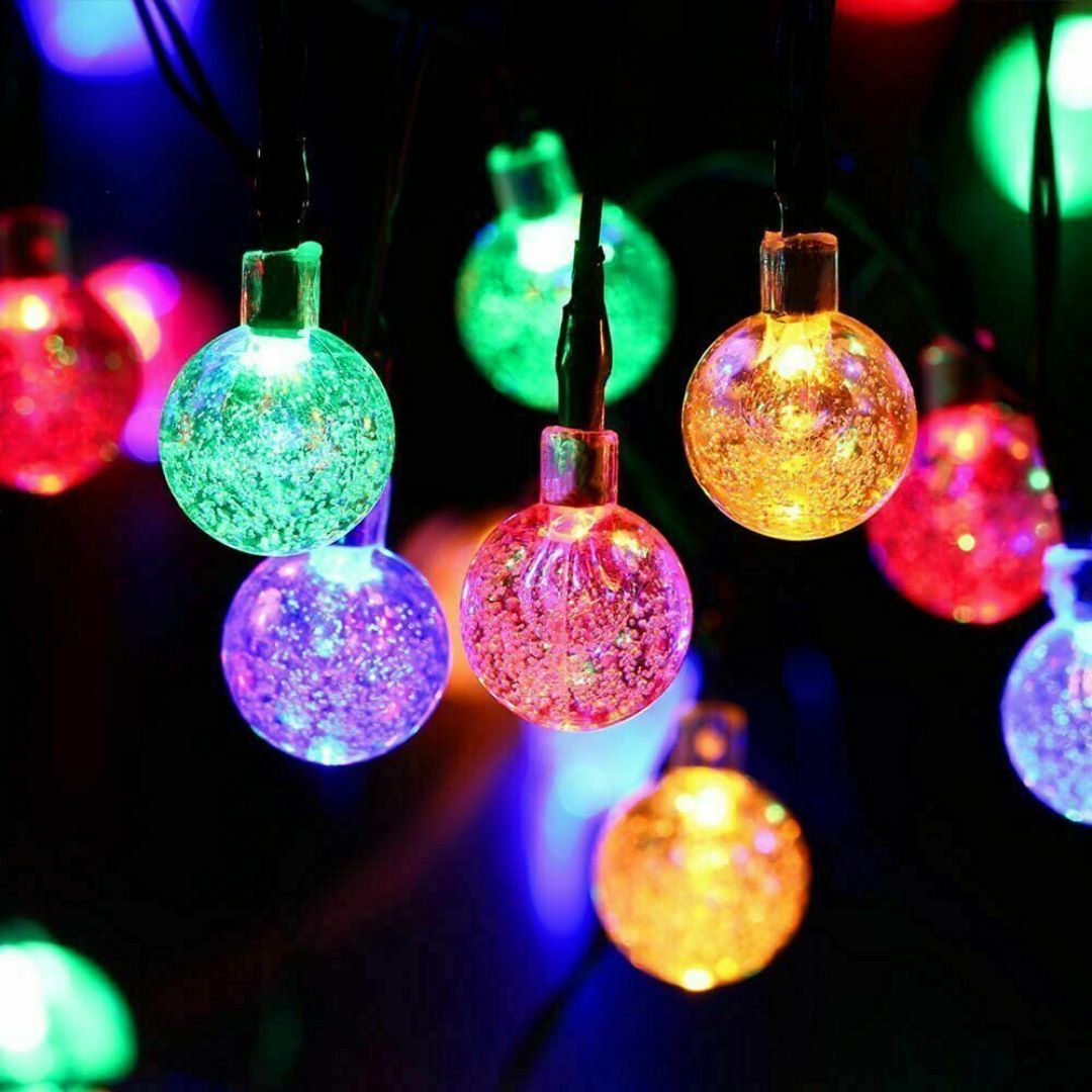 50 Multi-Colour Crystal Ball Solar Powered String Fairy Lights