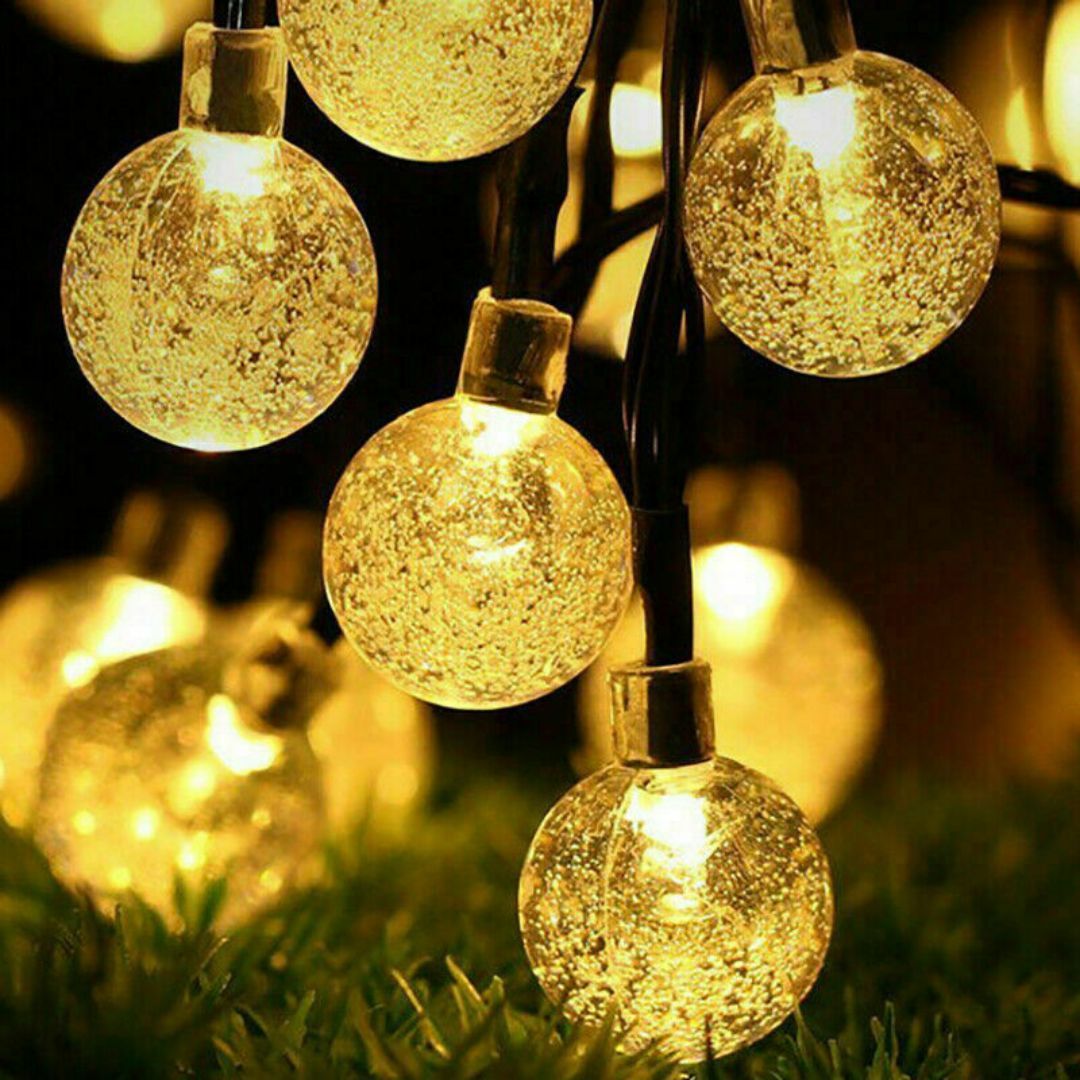 Warm White Led String Lights In Crystal Balls Design GEEZY - The Magic Toy Shop