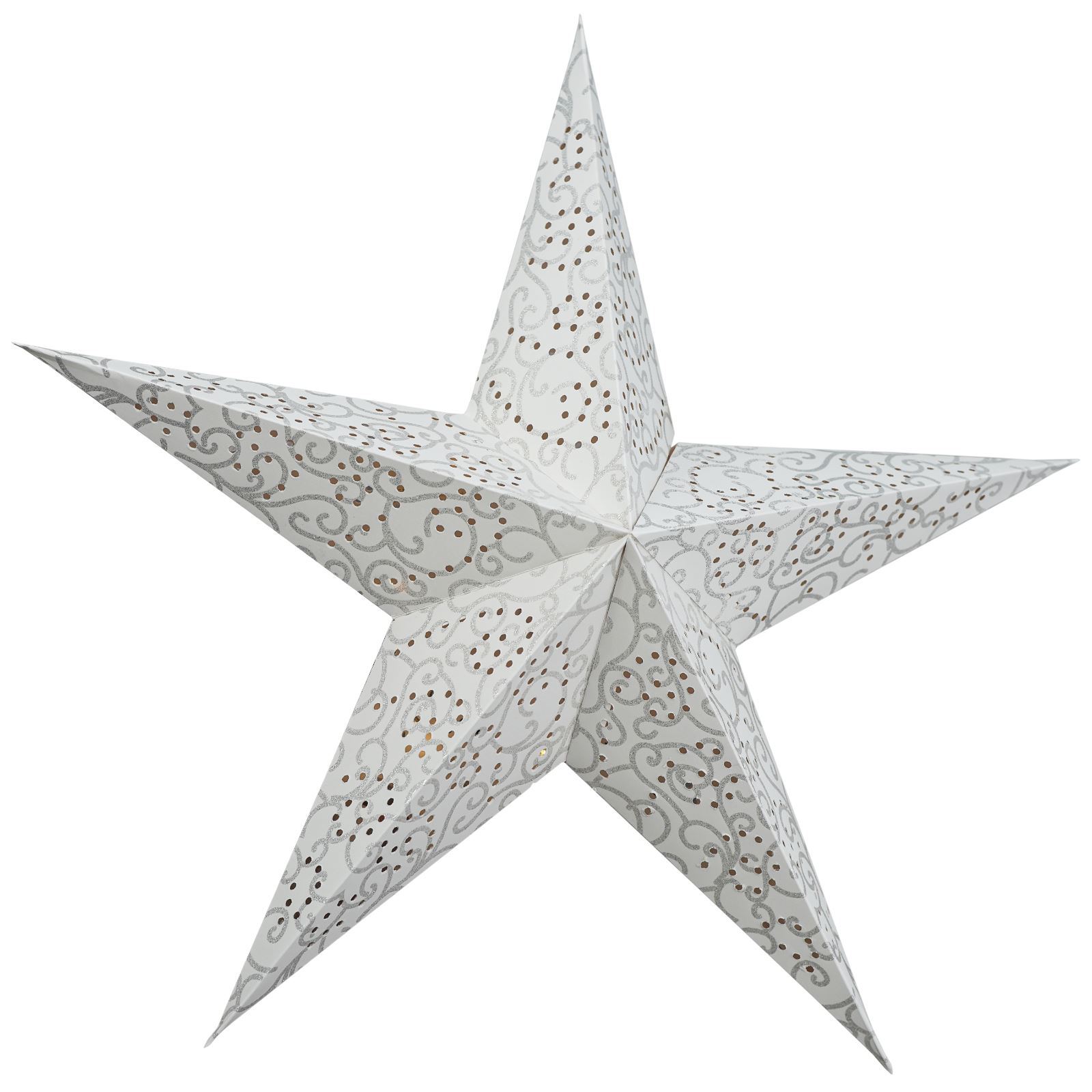 60 cm LED White Glitter Hanging Paper Star GEEZY - The Magic Toy Shop
